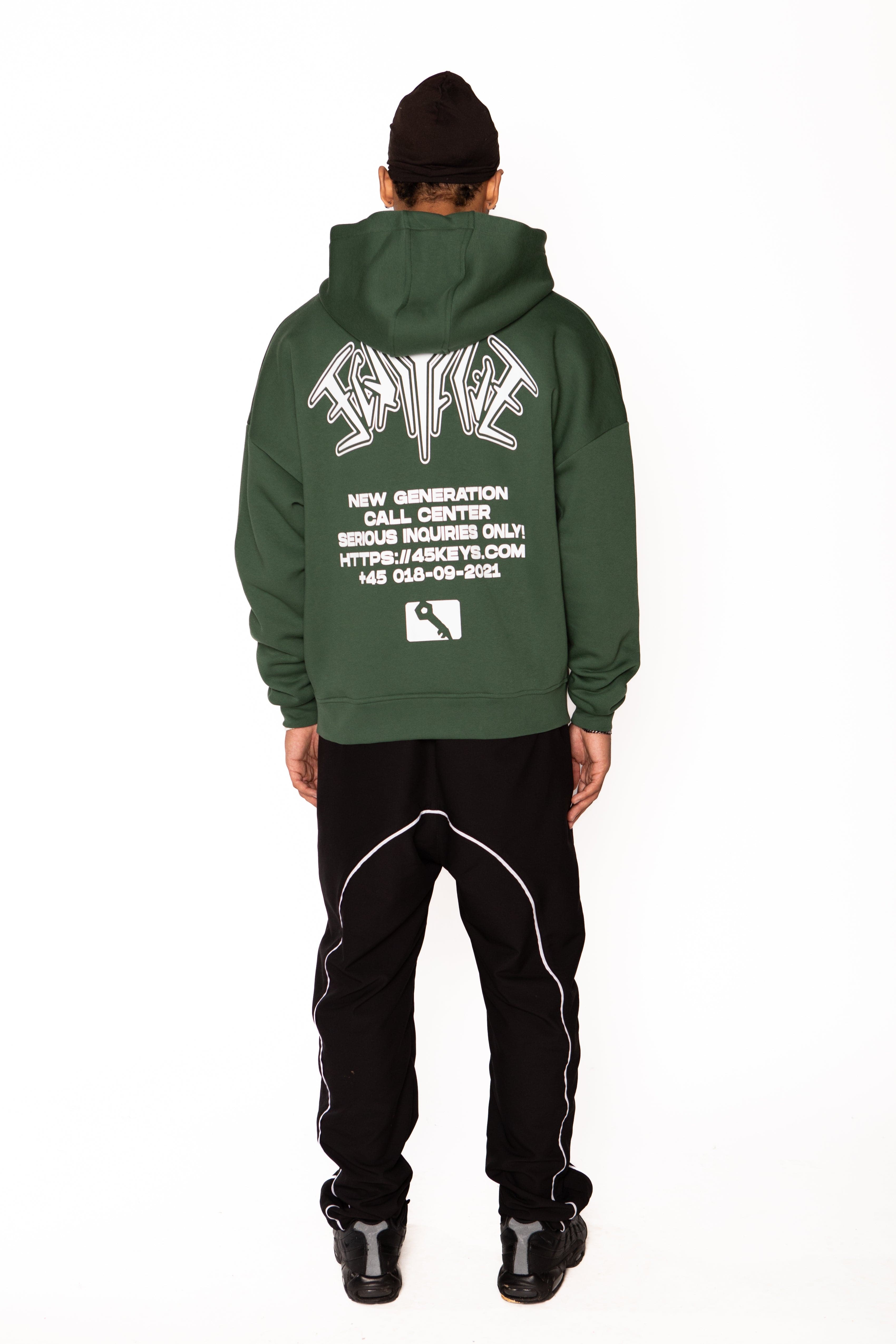 BACKPRINT ZIP HOODIE GREEN