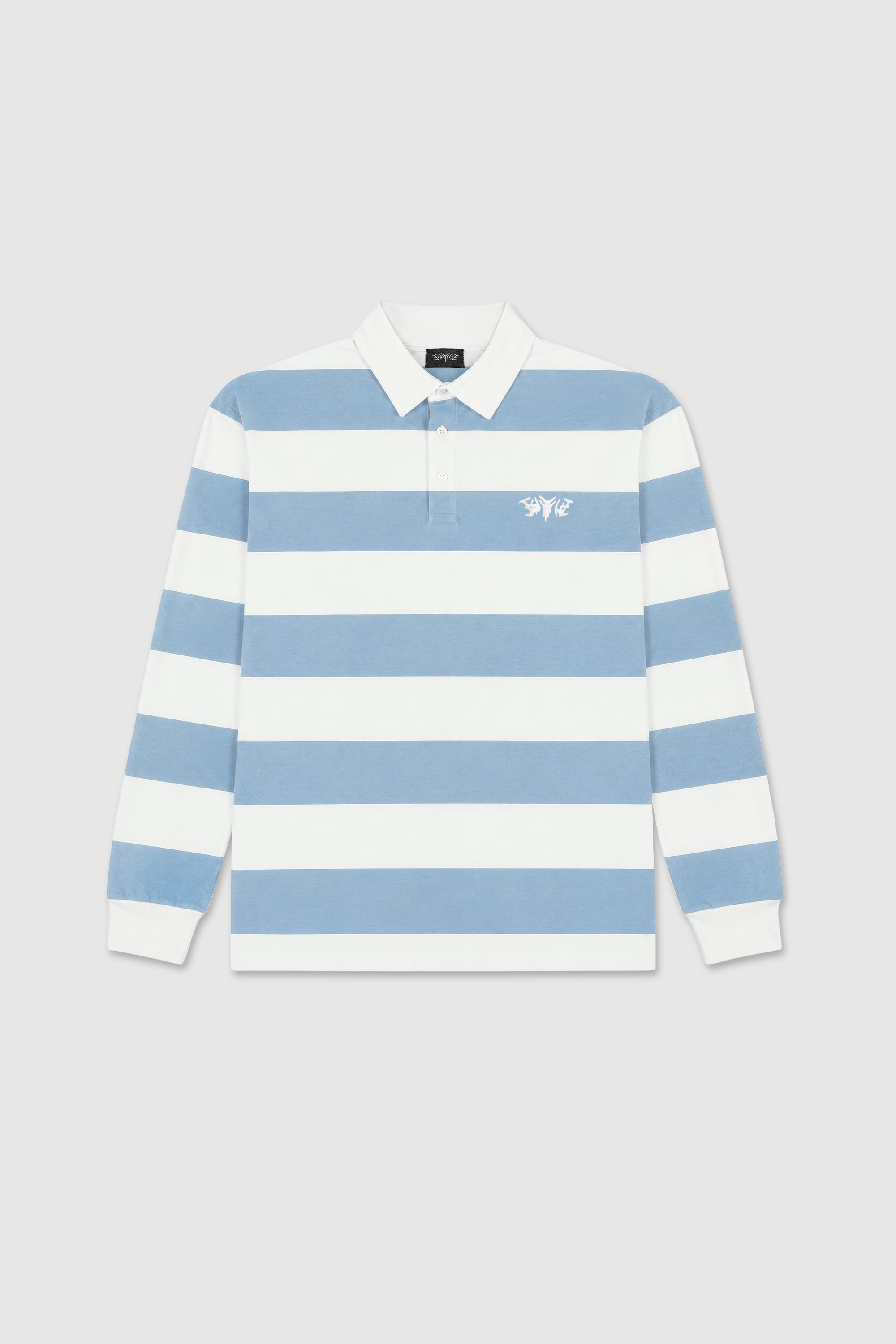 STRIPE POLO SHIRT LONG BABYBLUE
