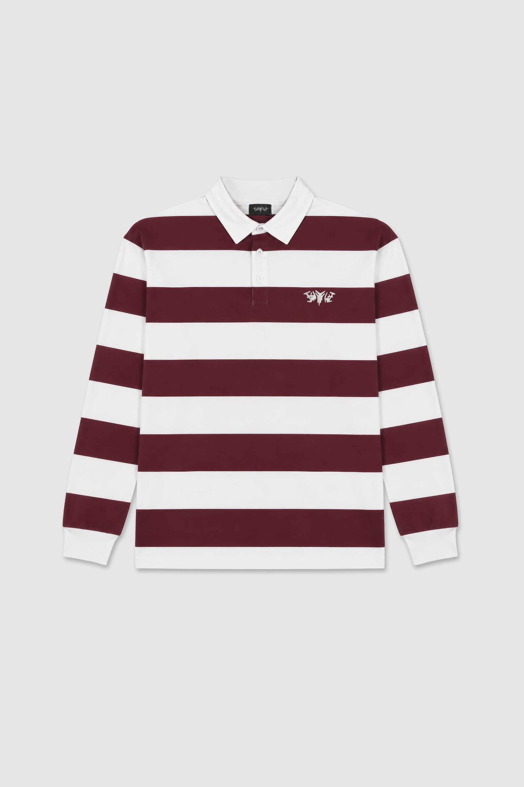STRIPE POLO SHIRT LONG REDWINE