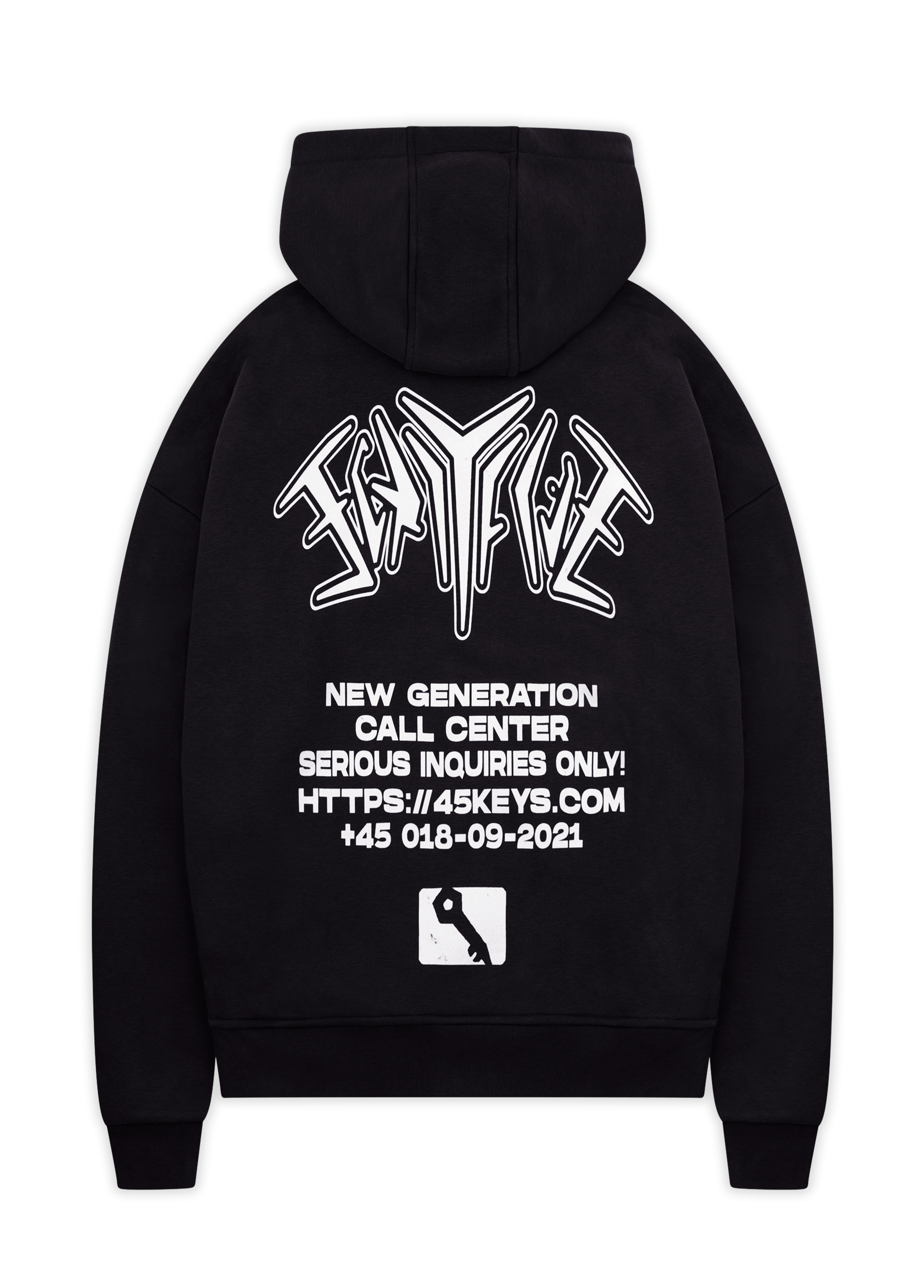 BACKPRINT ZIP HOODIE BLACK