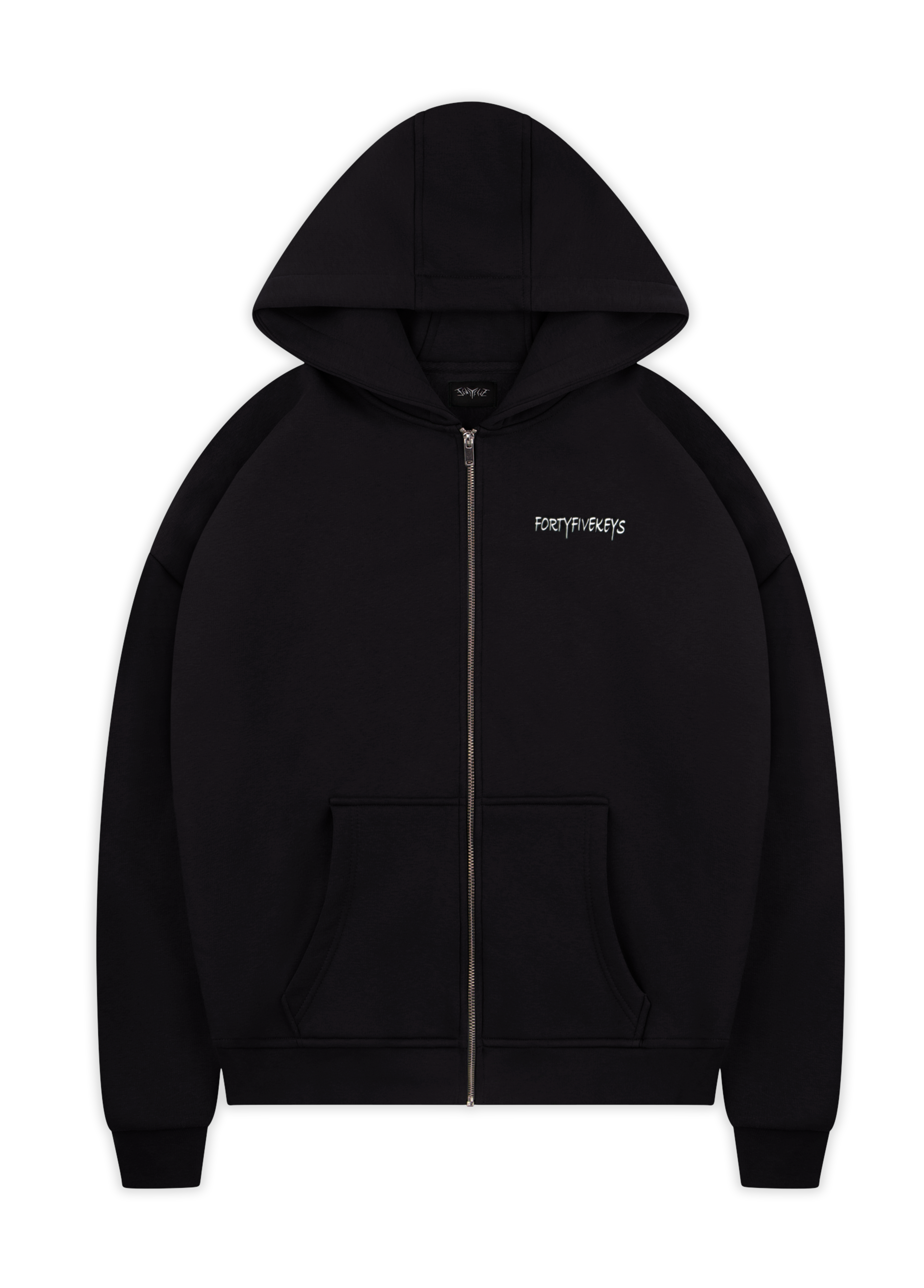 BACKPRINT ZIP HOODIE BLACK