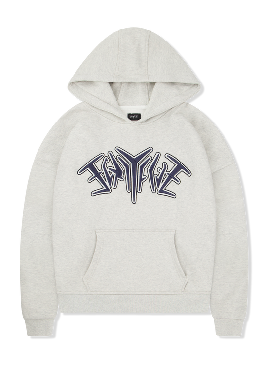 EMBROIDERY HOODIE LIGHT GREY