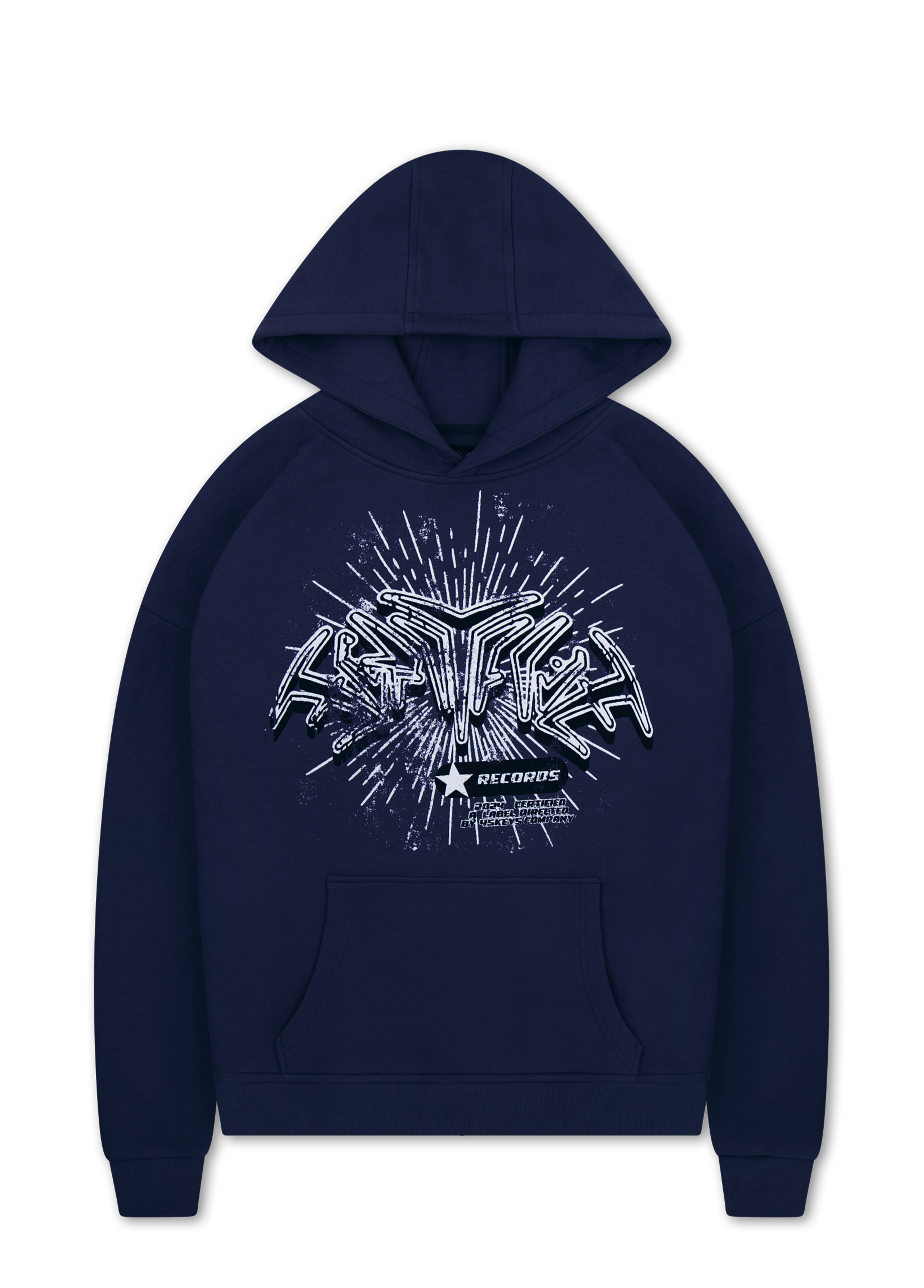 RECORDS HOODIE NAVY