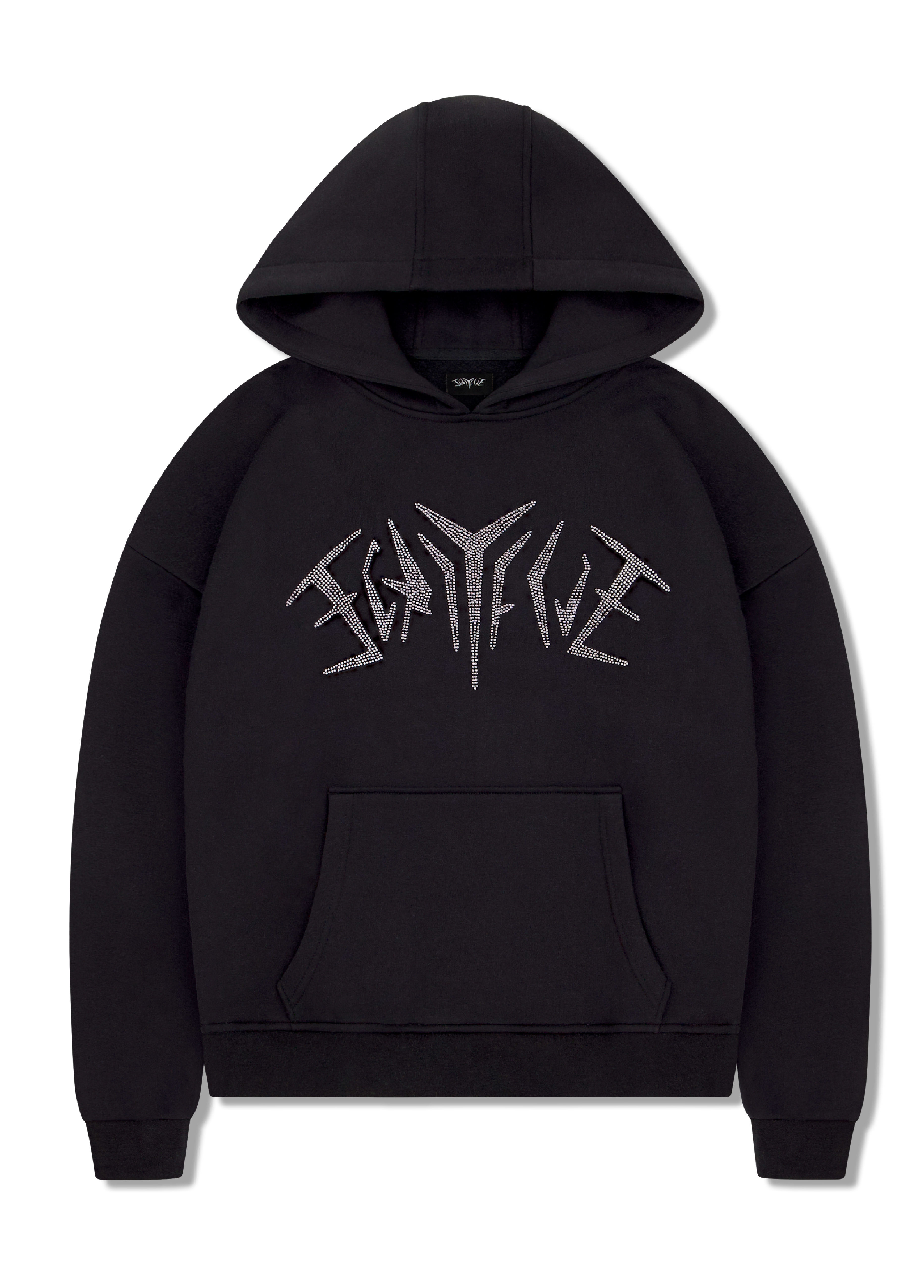 RHINESTONE HOODIE BLACK
