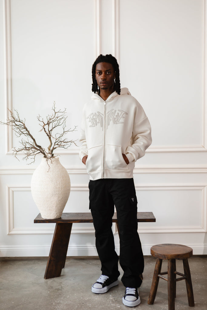 FORTYFIVE ZIP HOODIE CREAM 45KEYS fortyfive-zip-hoodie-cream-45keys
