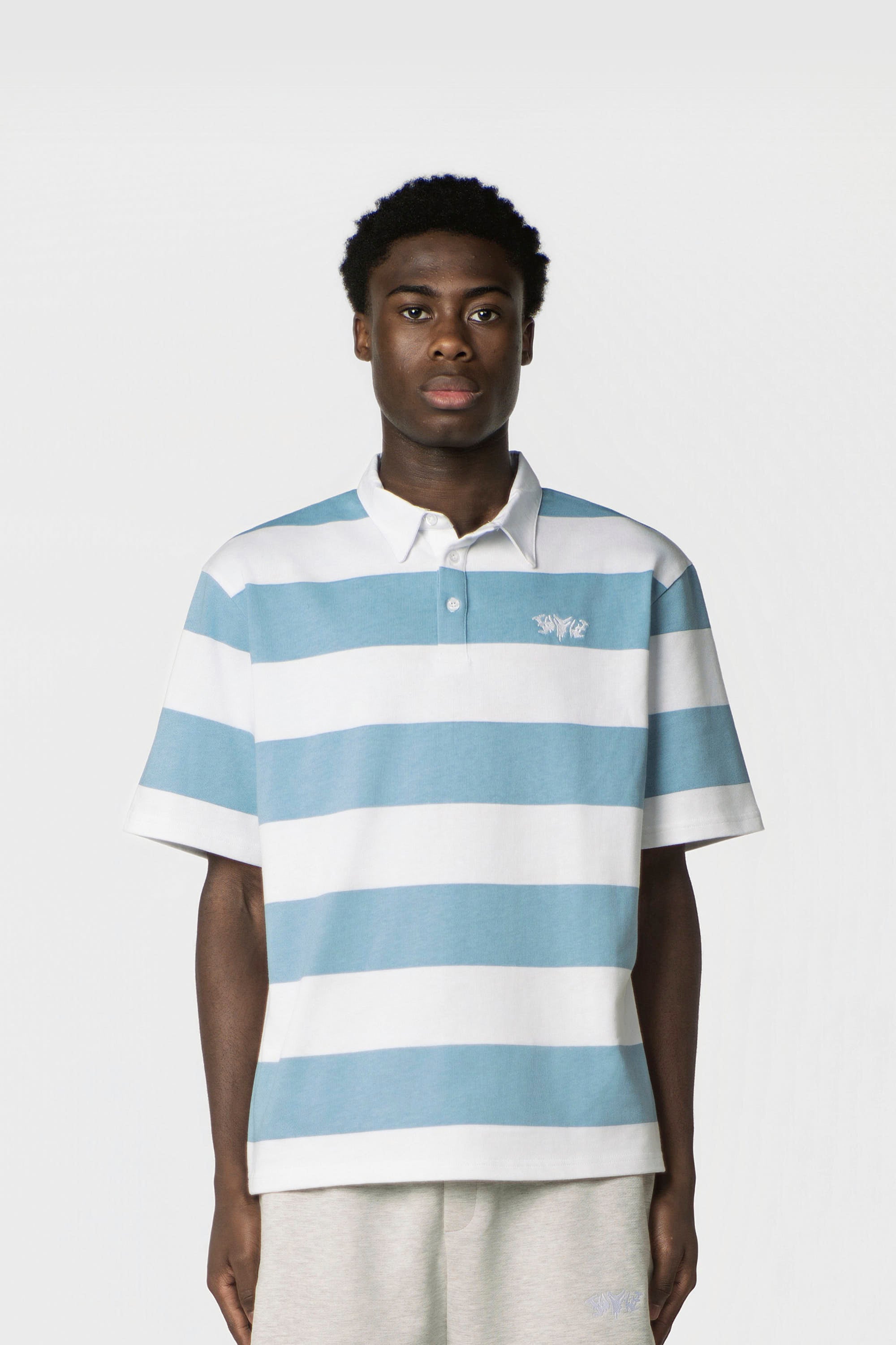 STRIPE POLO SHIRT BABYBLUE