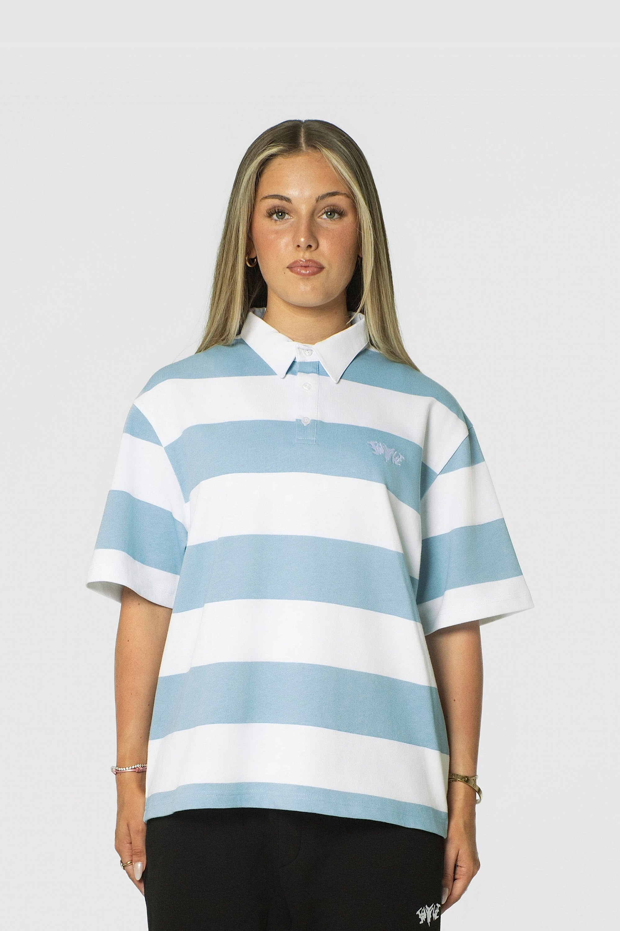 STRIPE POLO SHIRT BABYBLUE