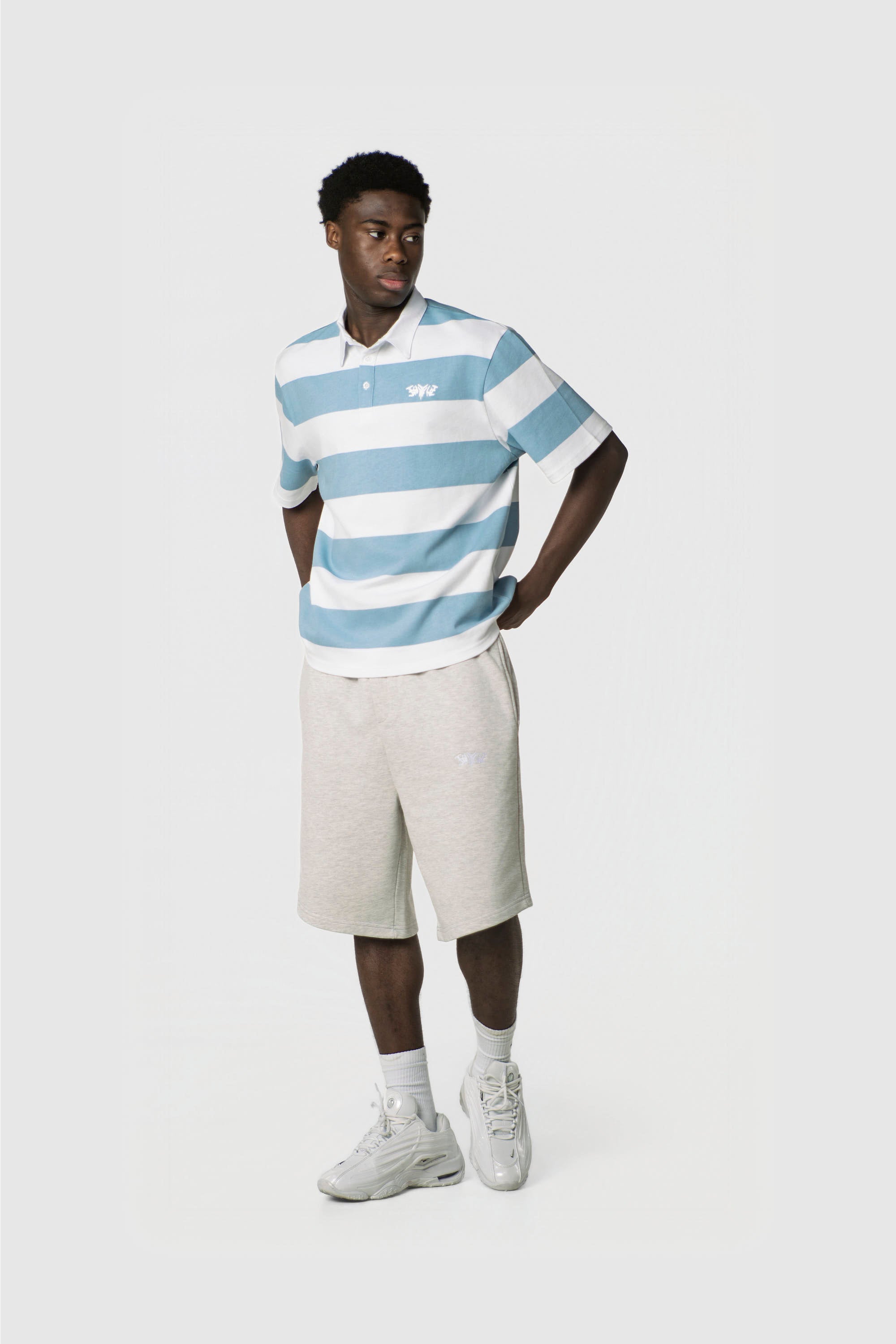 STRIPE POLO SHIRT BABYBLUE