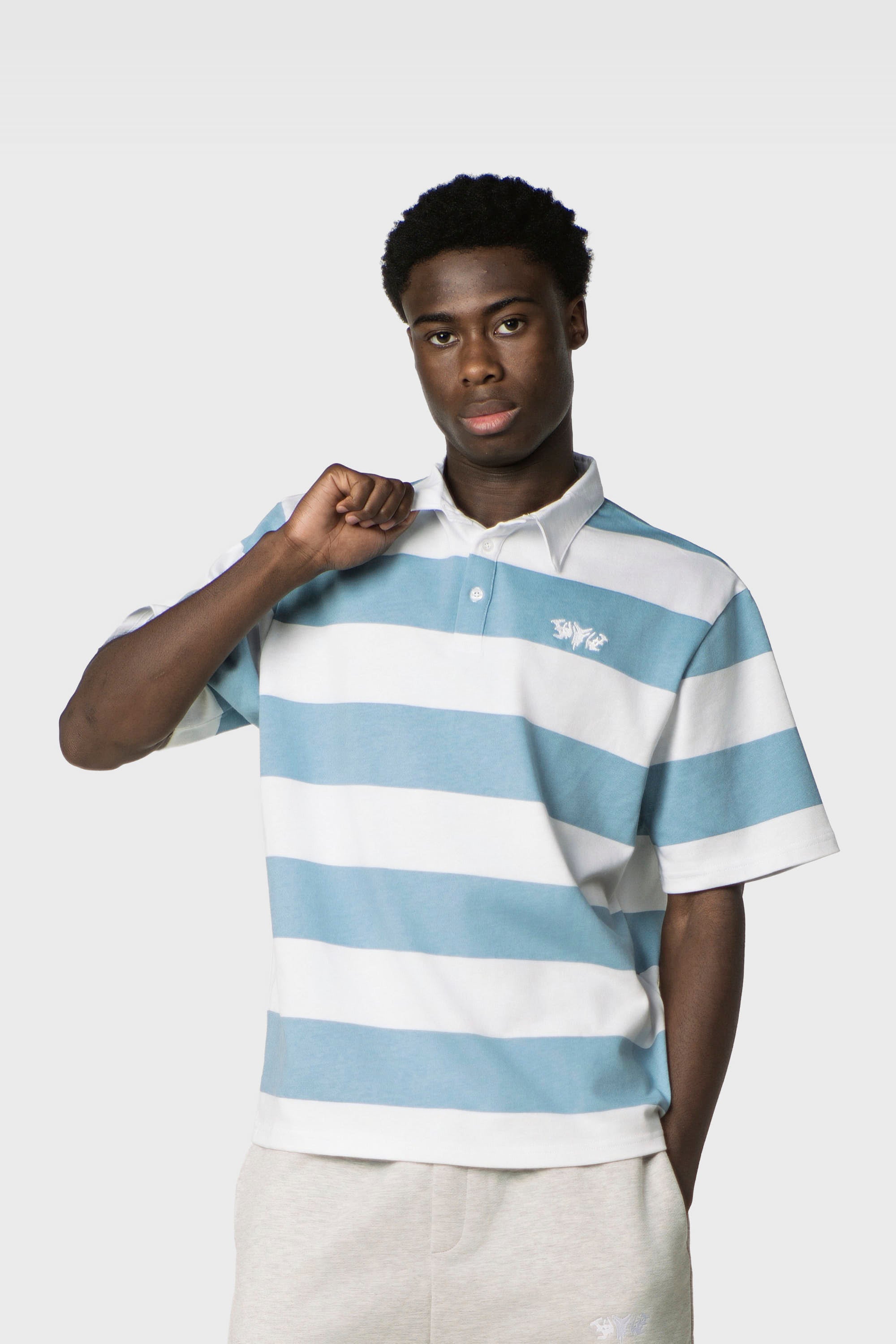 STRIPE POLO SHIRT BABYBLUE