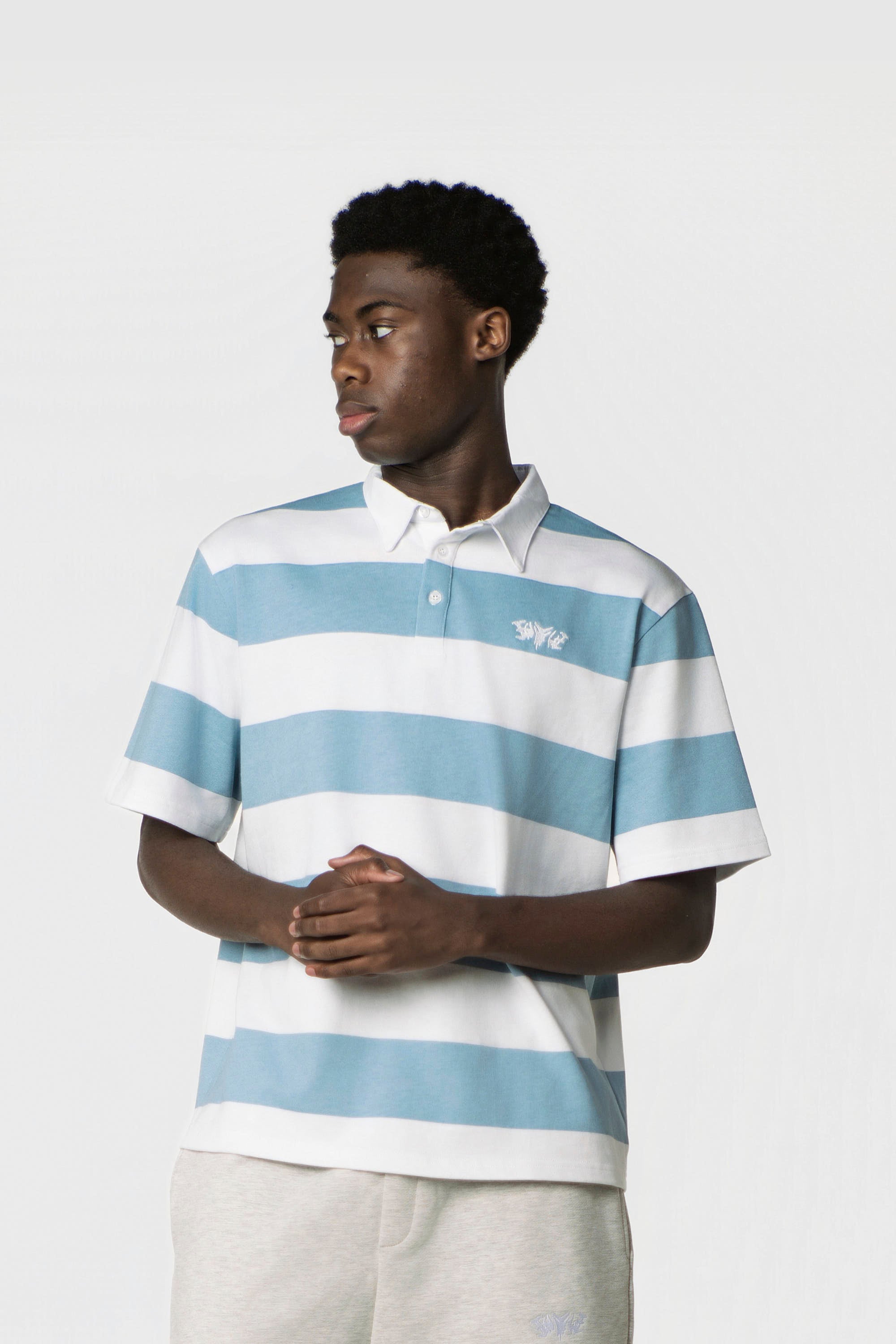 STRIPE POLO SHIRT BABYBLUE