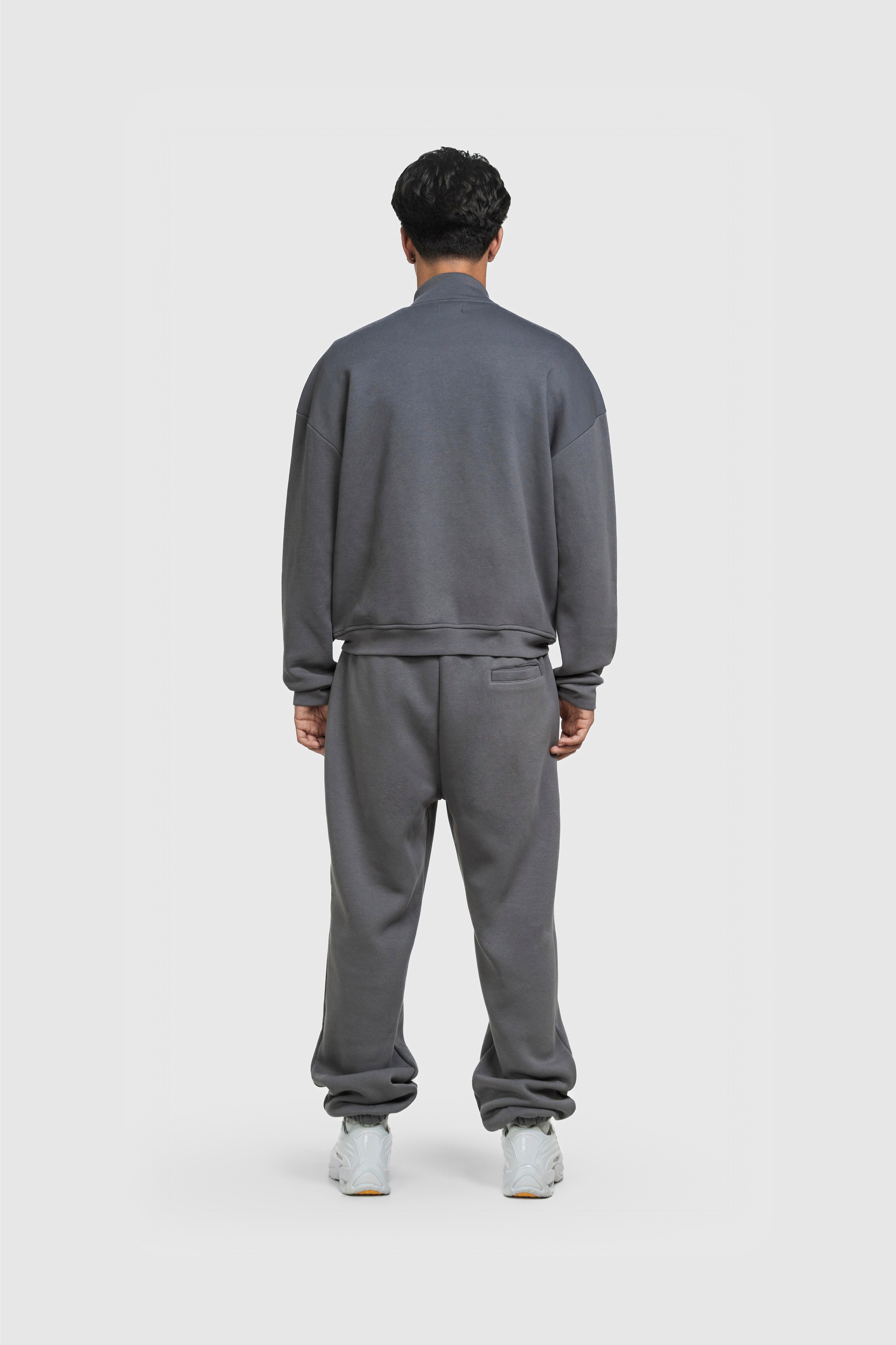 BASIC HIGH NECK ZIP ANTHRAZIT