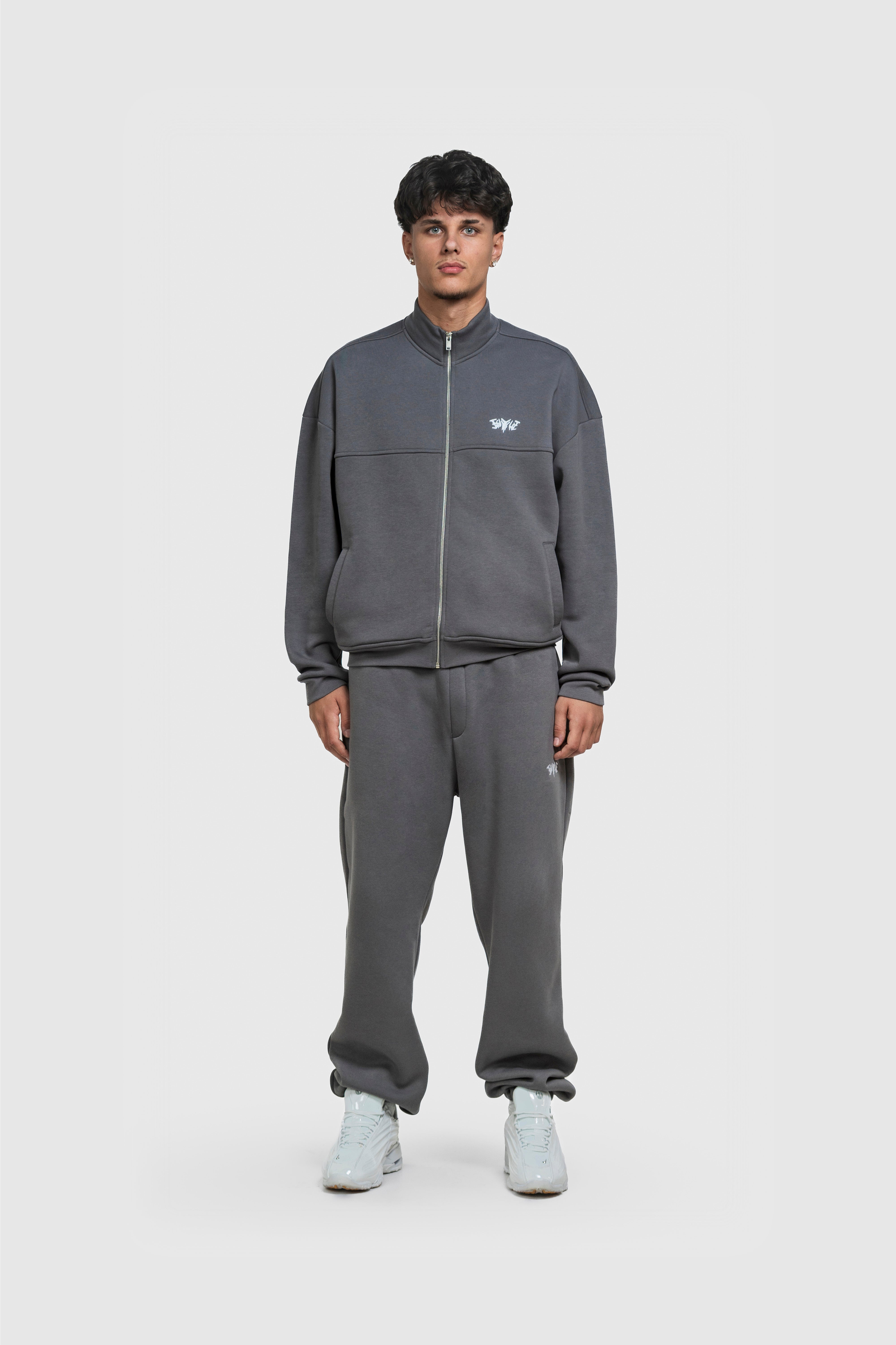 BASIC HIGH NECK ZIP ANTHRAZIT