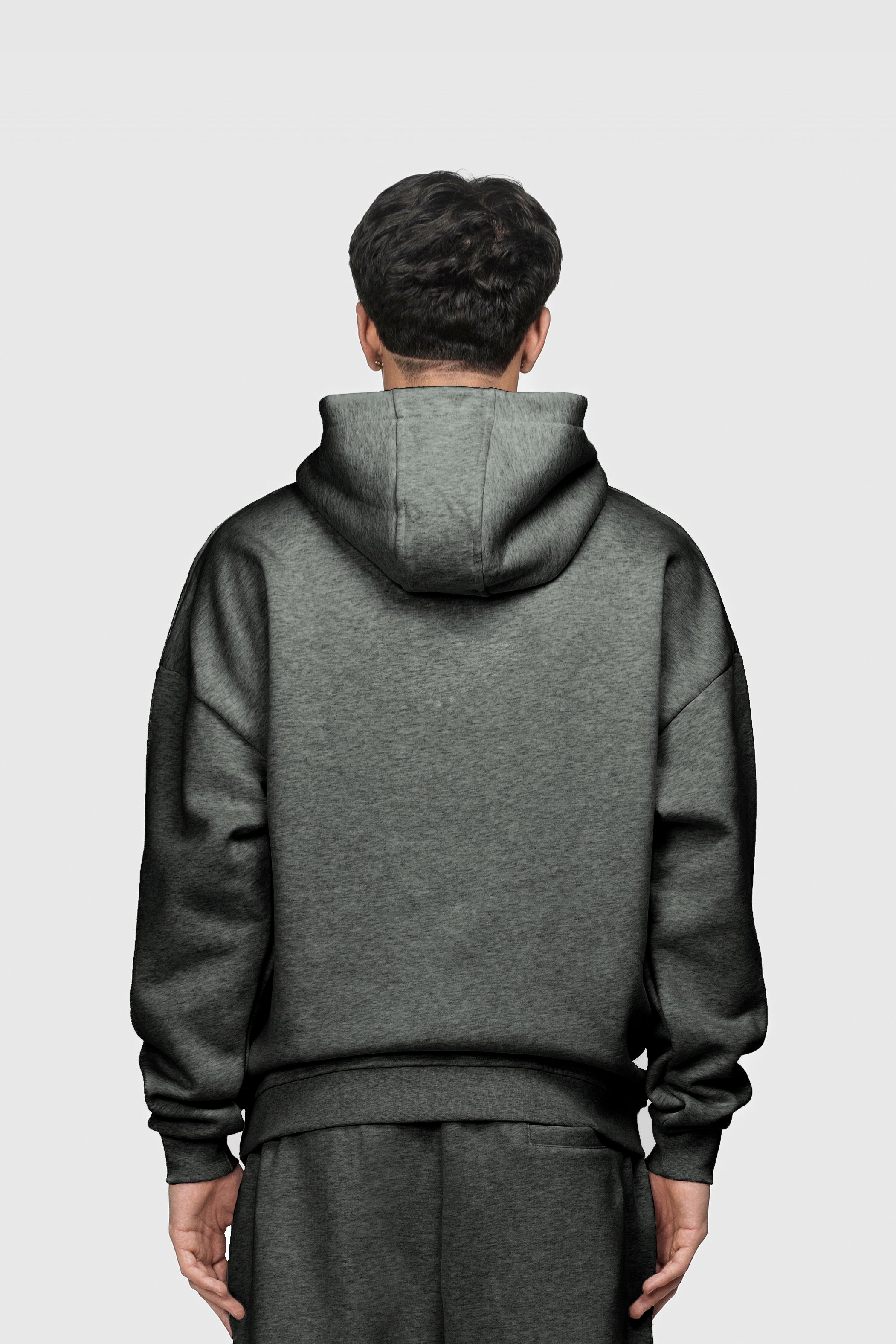 BASIC HOODIE DARK GREY MELANGE