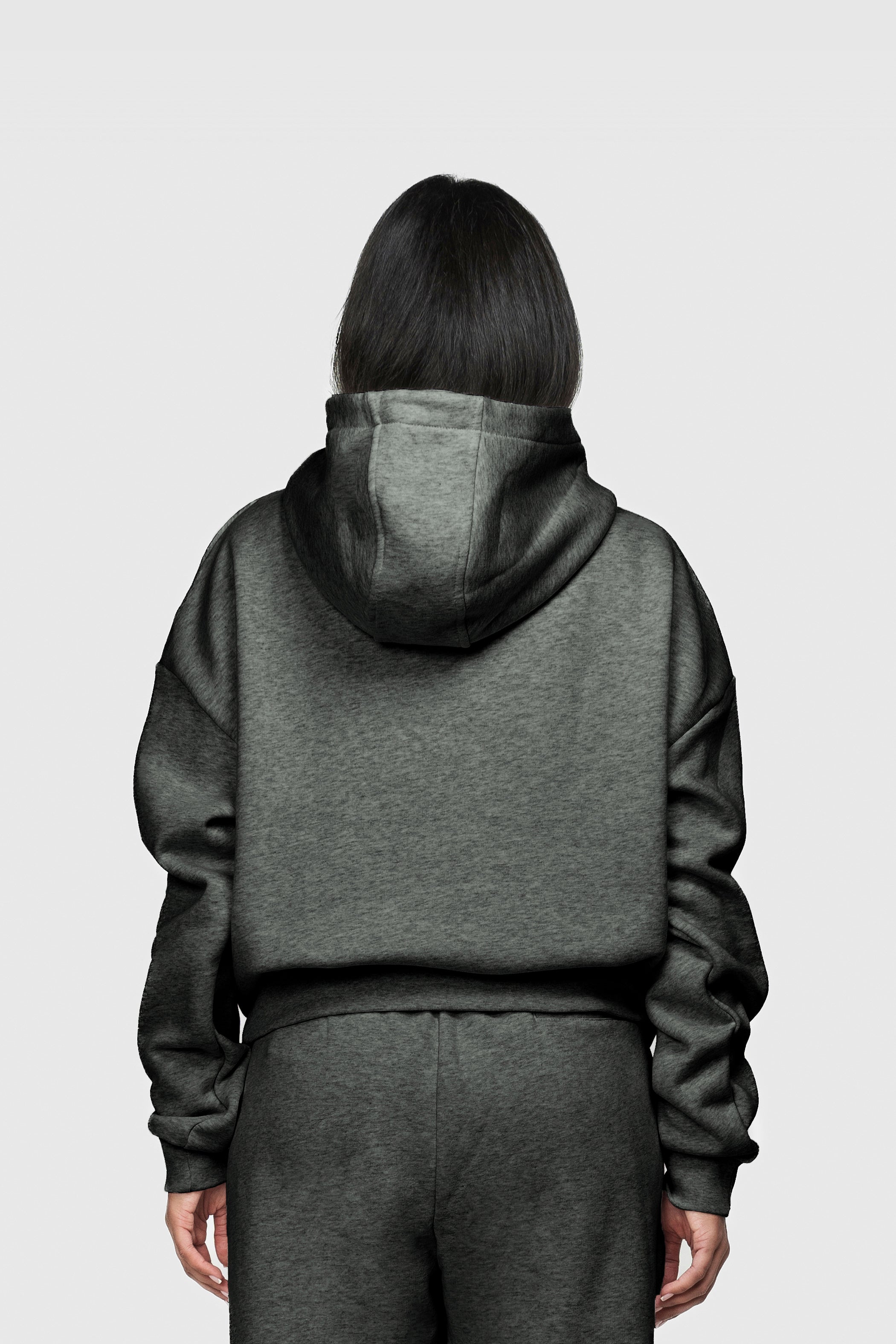 BASIC HOODIE DARK GREY MELANGE