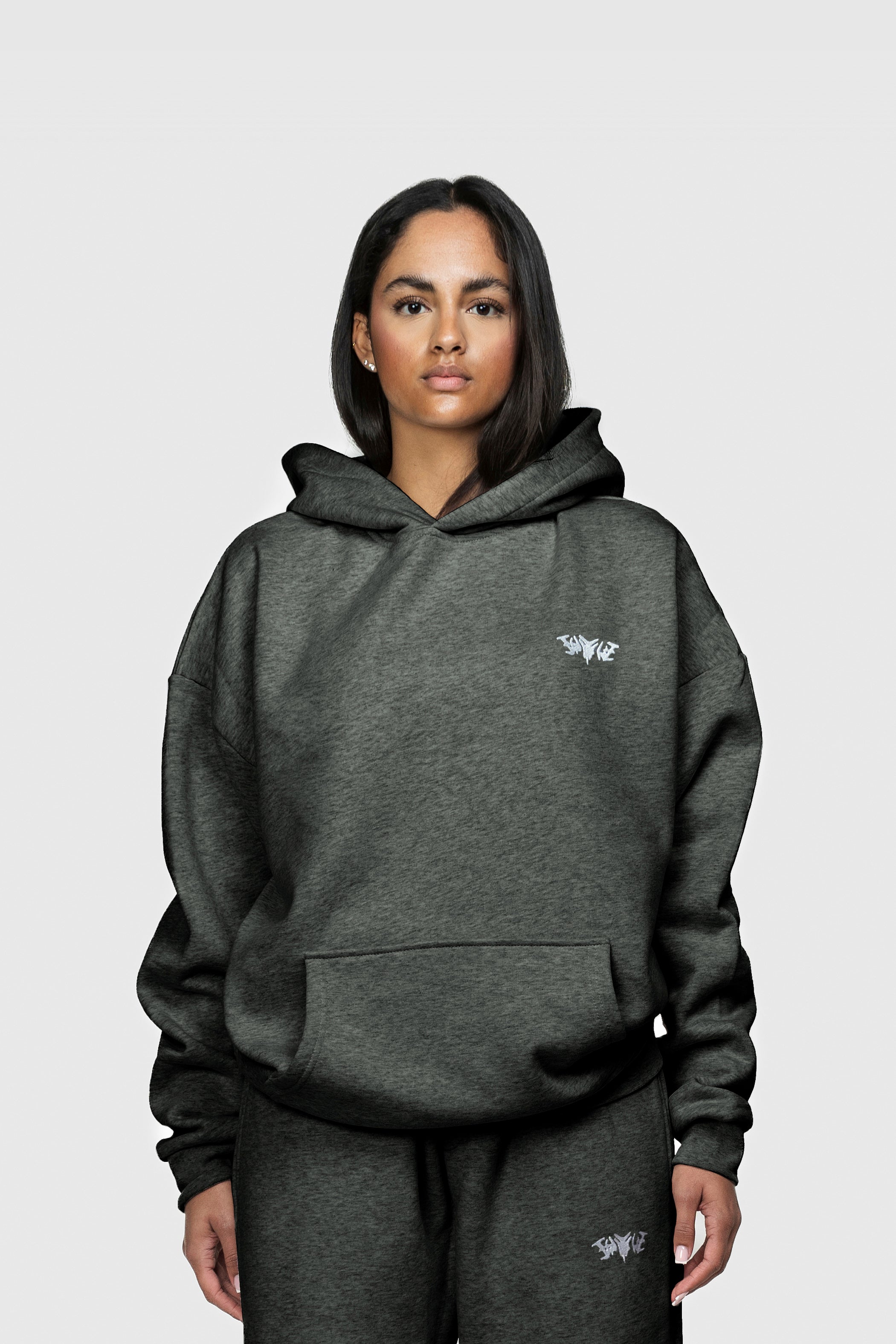 BASIC HOODIE DARK GREY MELANGE