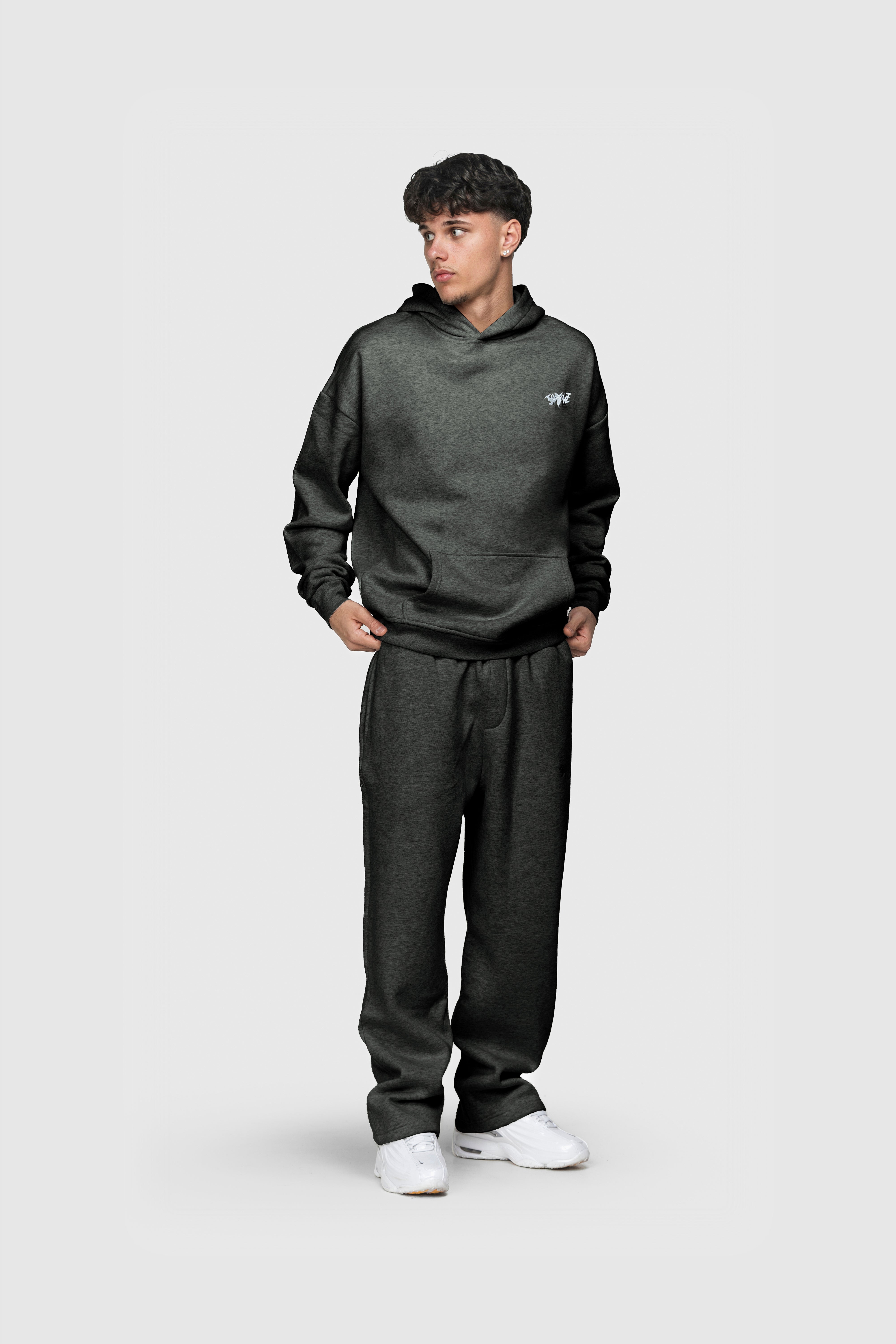 BASIC SWEATPANTS DARK GREY MELANGE