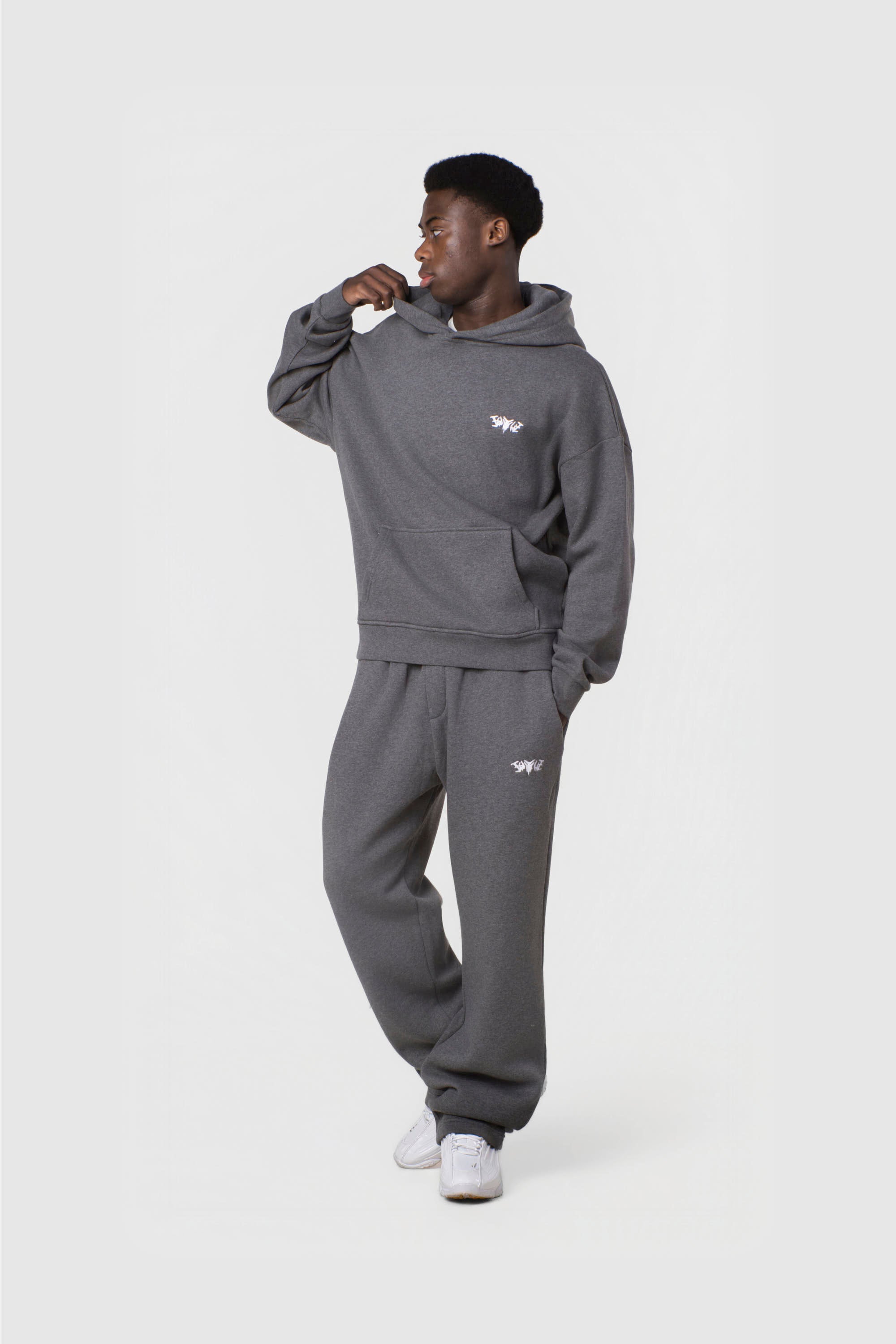 BASIC HOODIE DARK GREY MELANGE