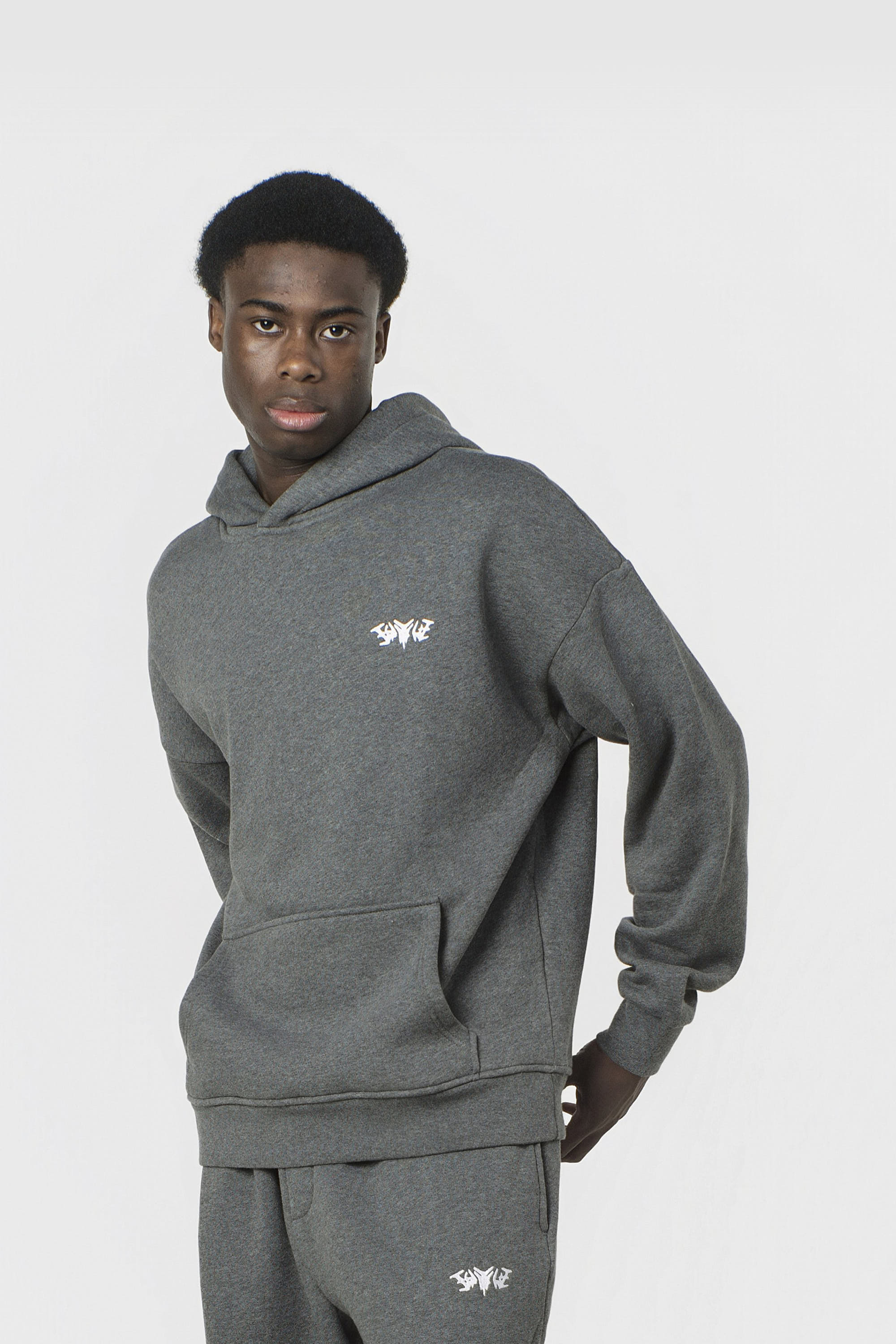 BASIC HOODIE DARK GREY MELANGE