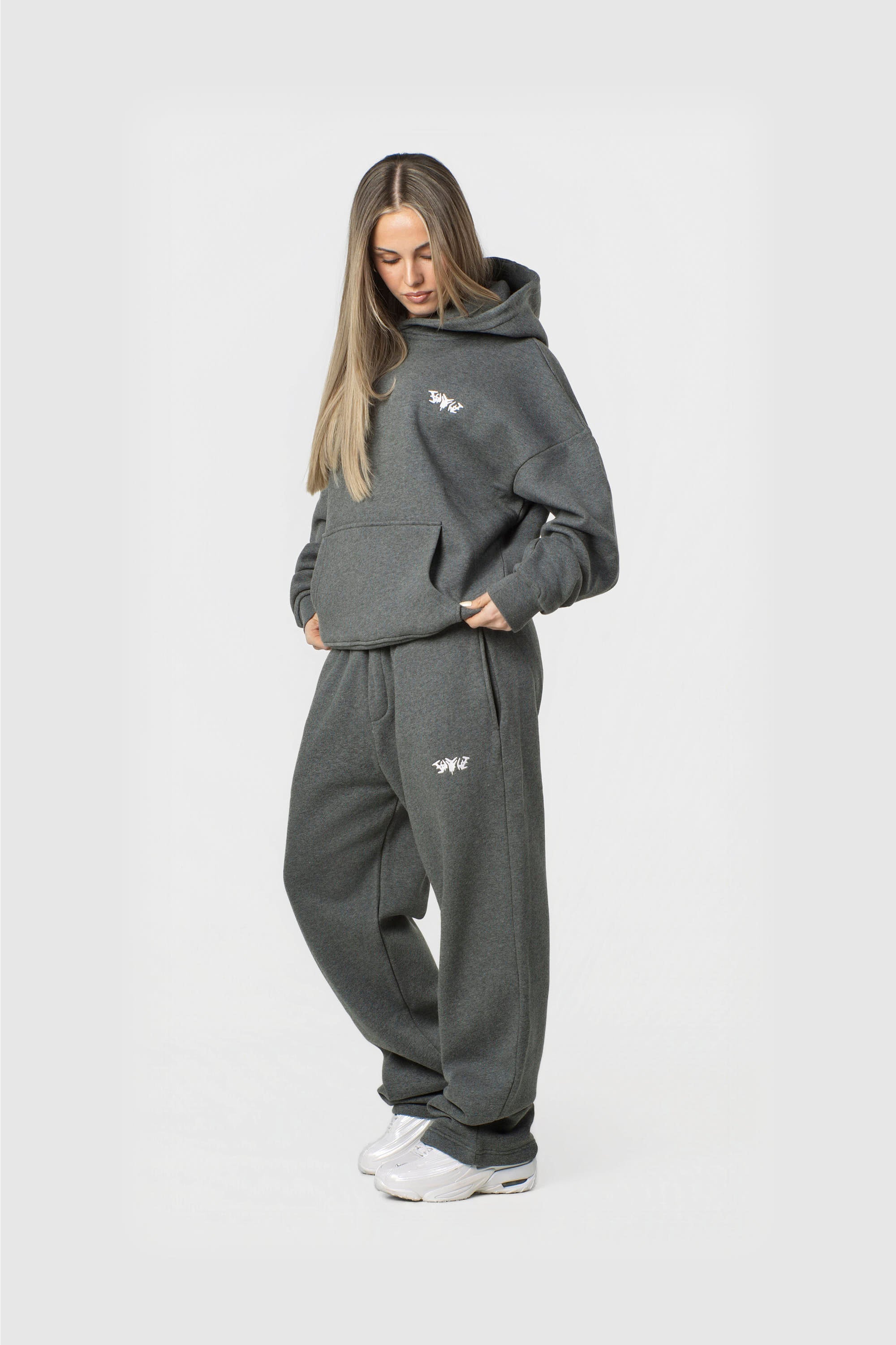 BASIC HOODIE DARK GREY MELANGE