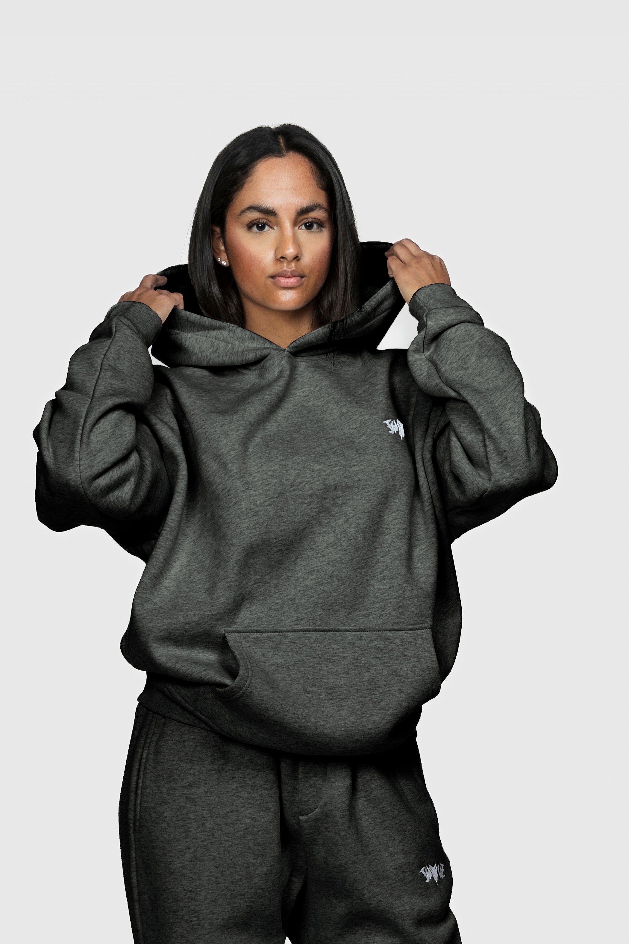 BASIC HOODIE DARK GREY MELANGE