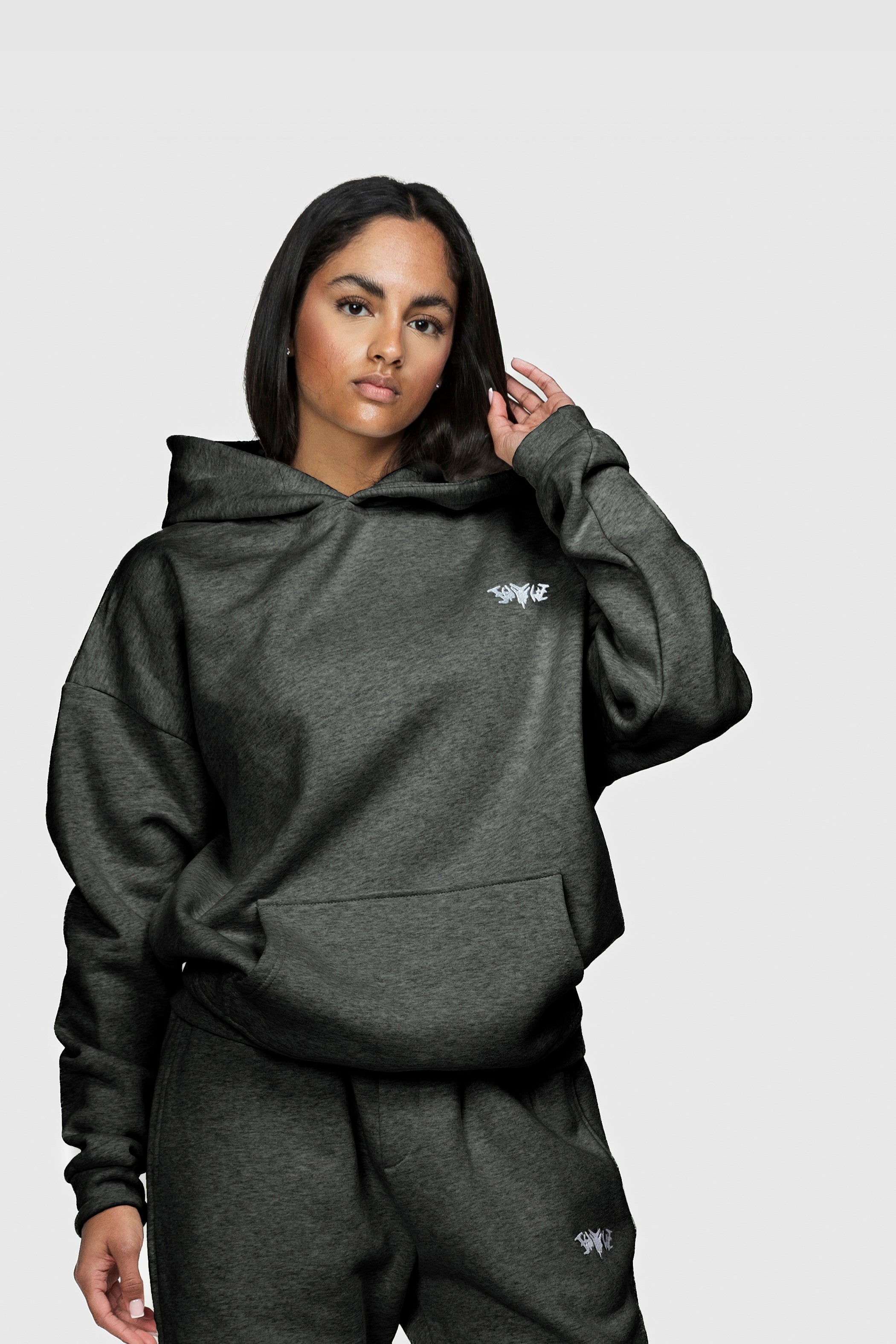 BASIC HOODIE DARK GREY MELANGE