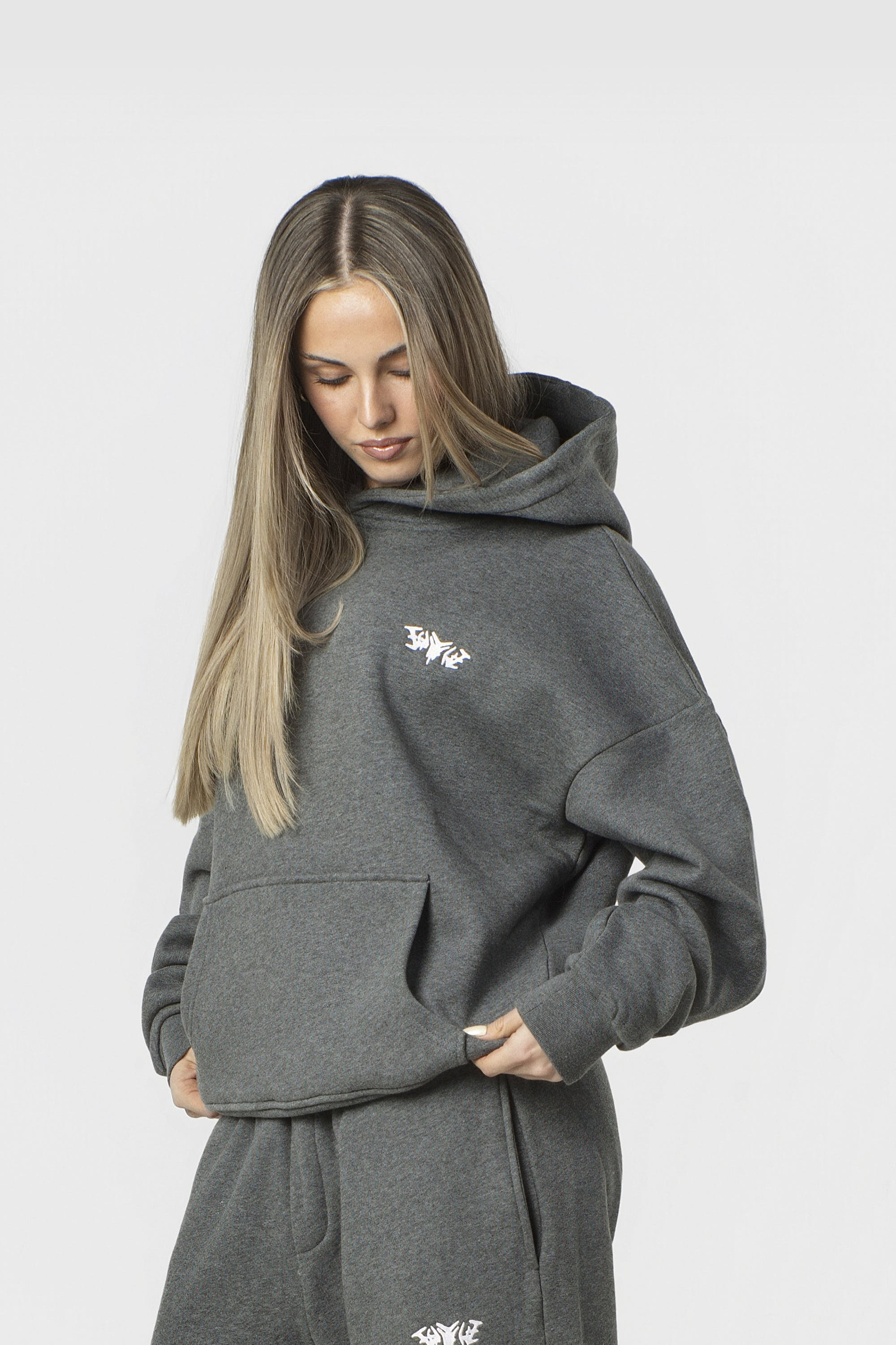 BASIC HOODIE DARK GREY MELANGE