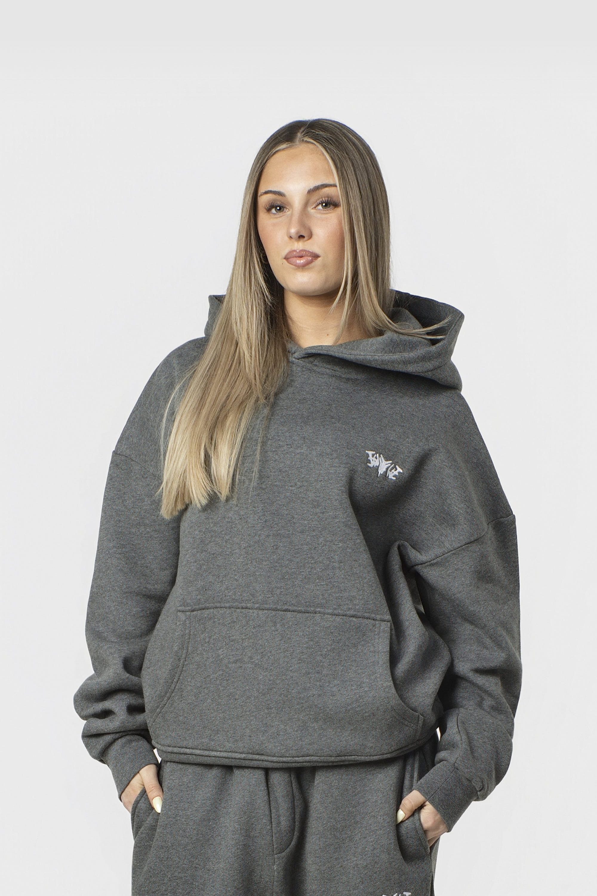 BASIC HOODIE DARK GREY MELANGE