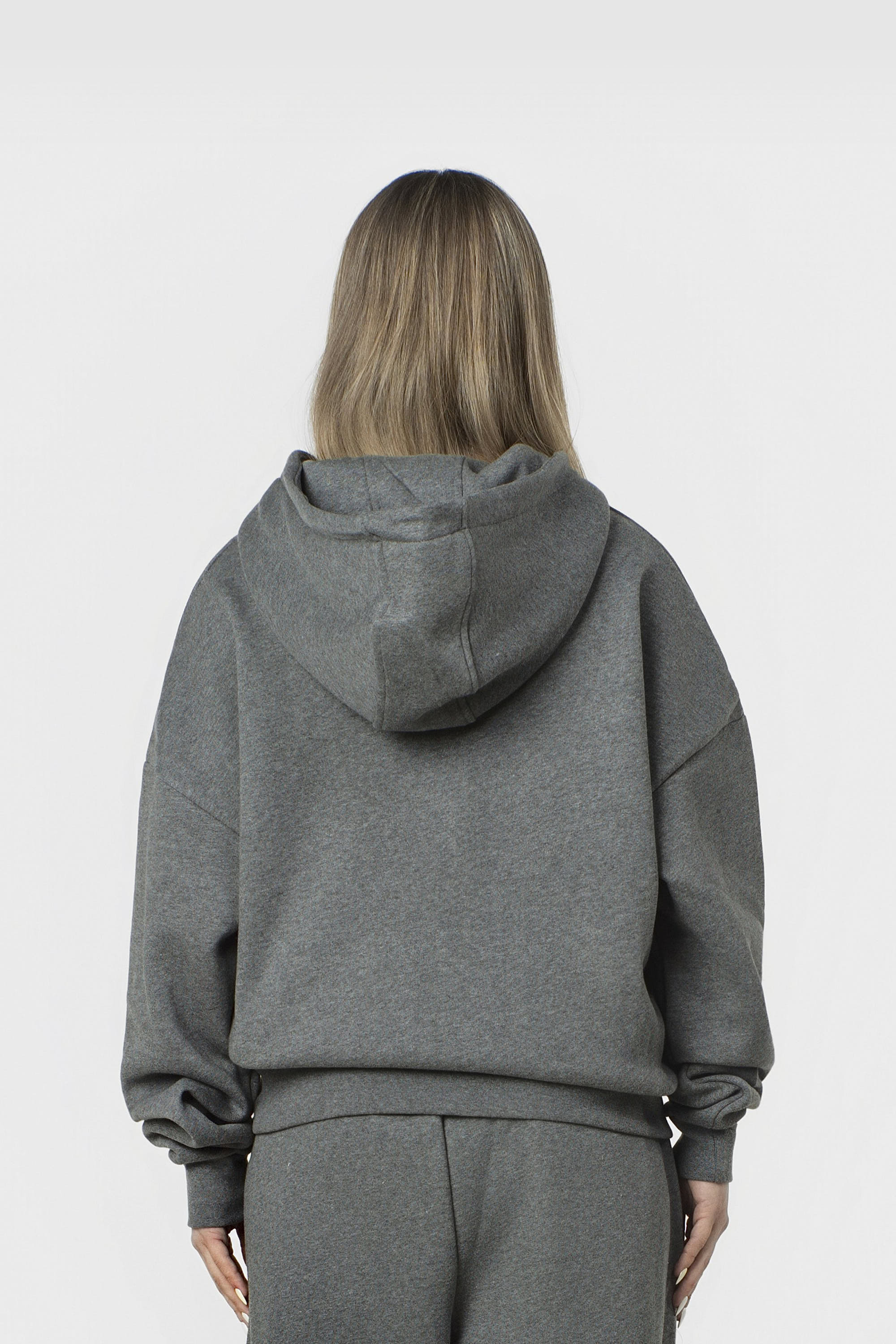 BASIC ZIP HOODIE DARK GREY MELANGE