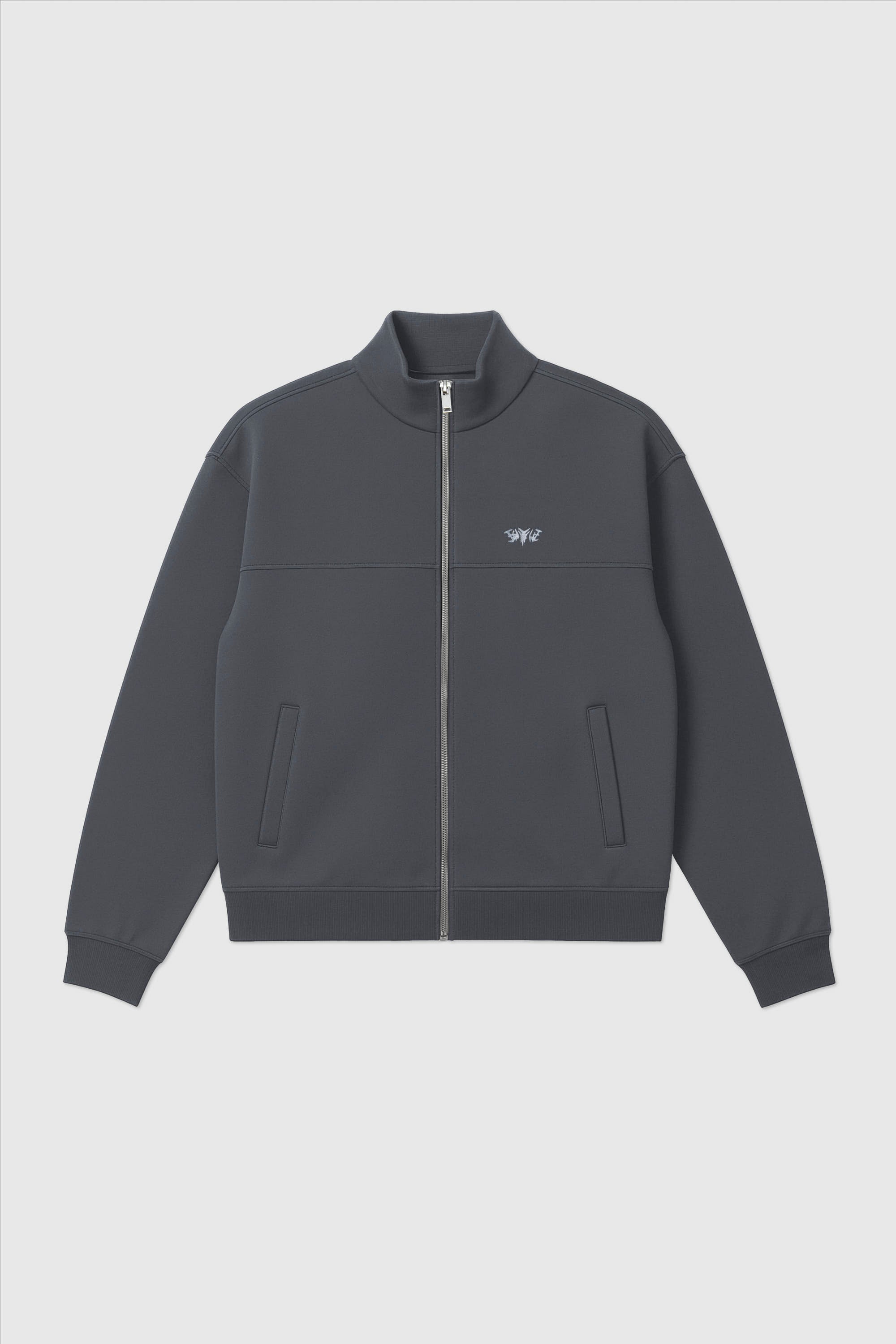 BASIC HIGH NECK ZIP ANTHRAZIT