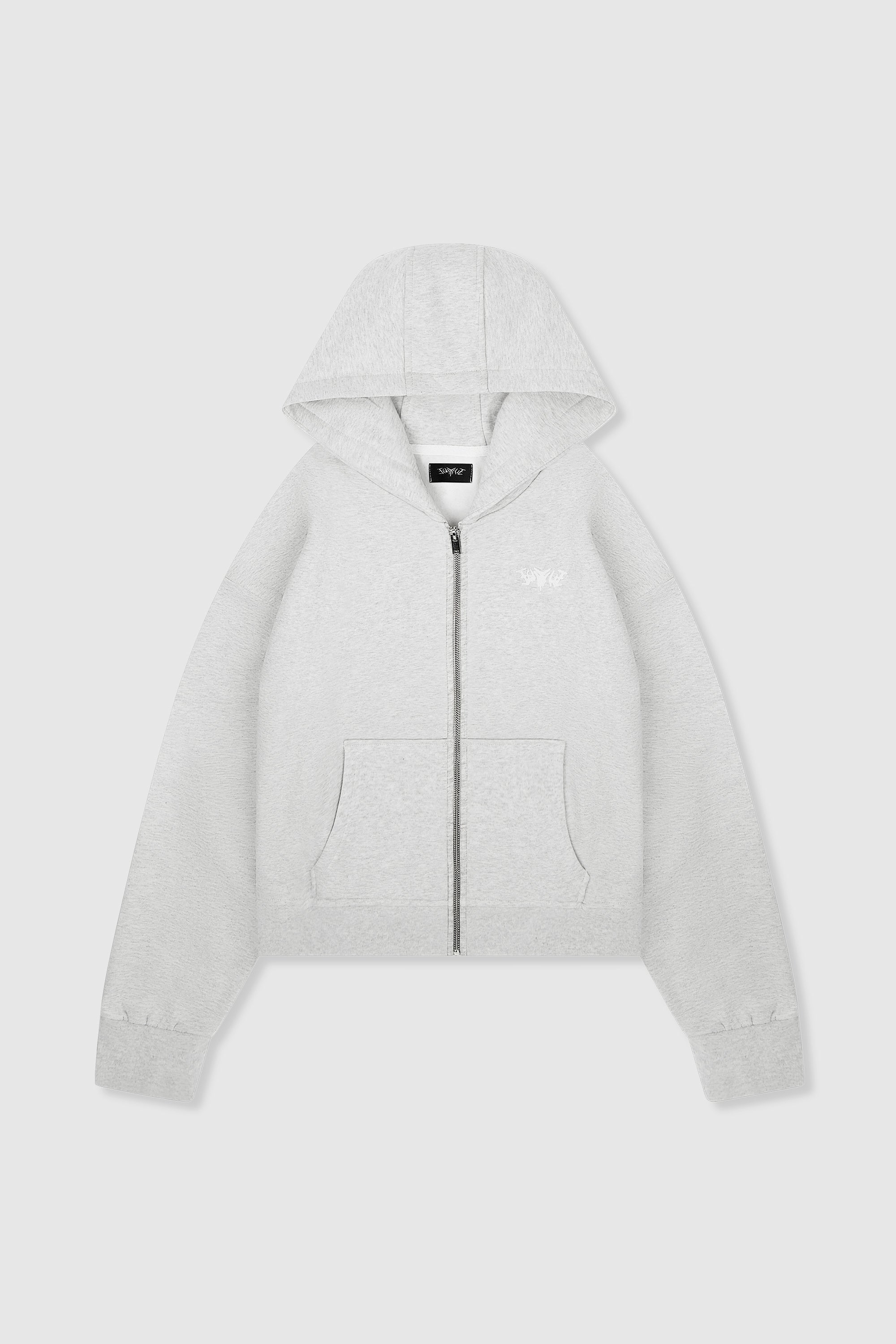 BASIC ZIP HOODIE GREY MELANGE