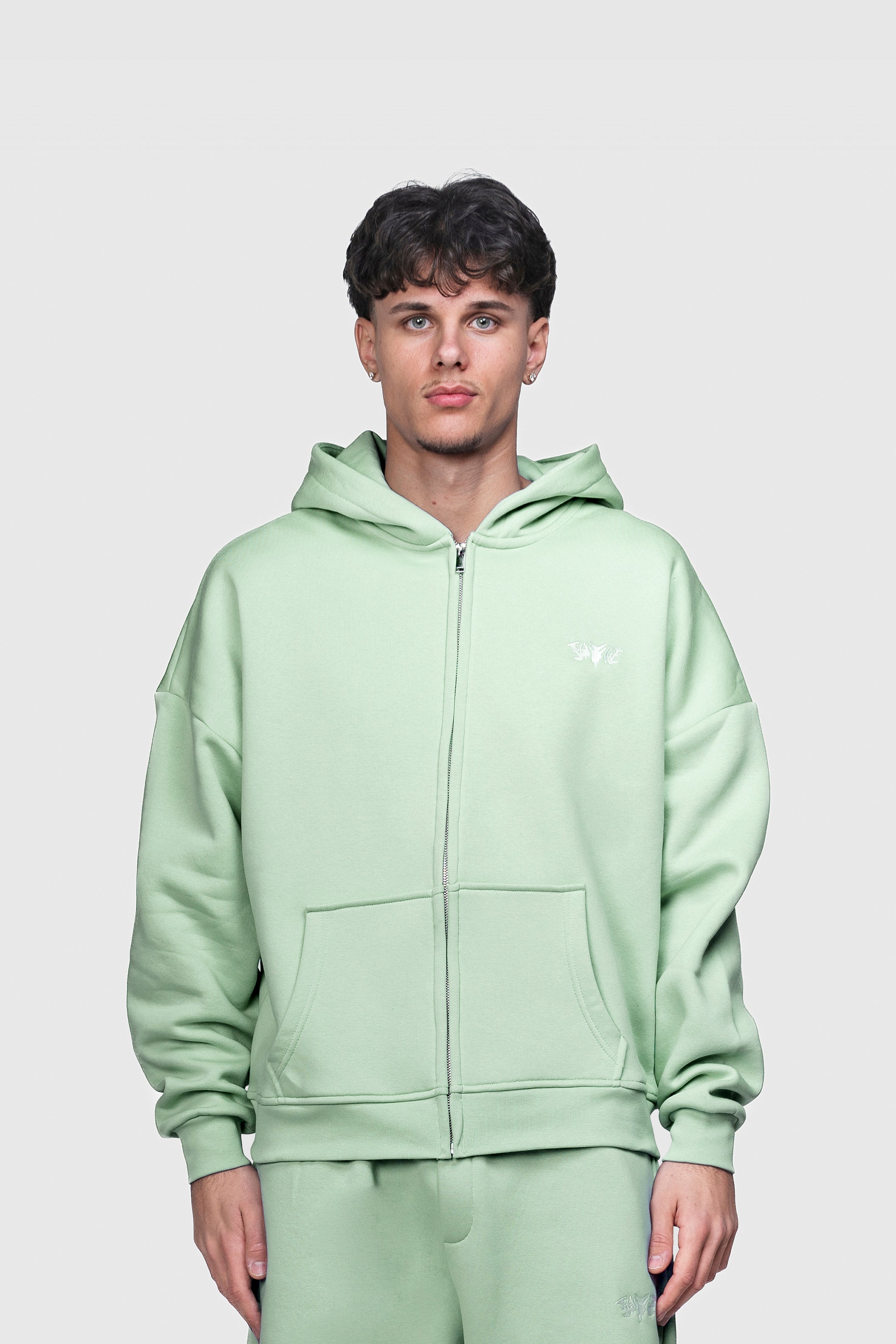 BASIC ZIP HOODIE MINT