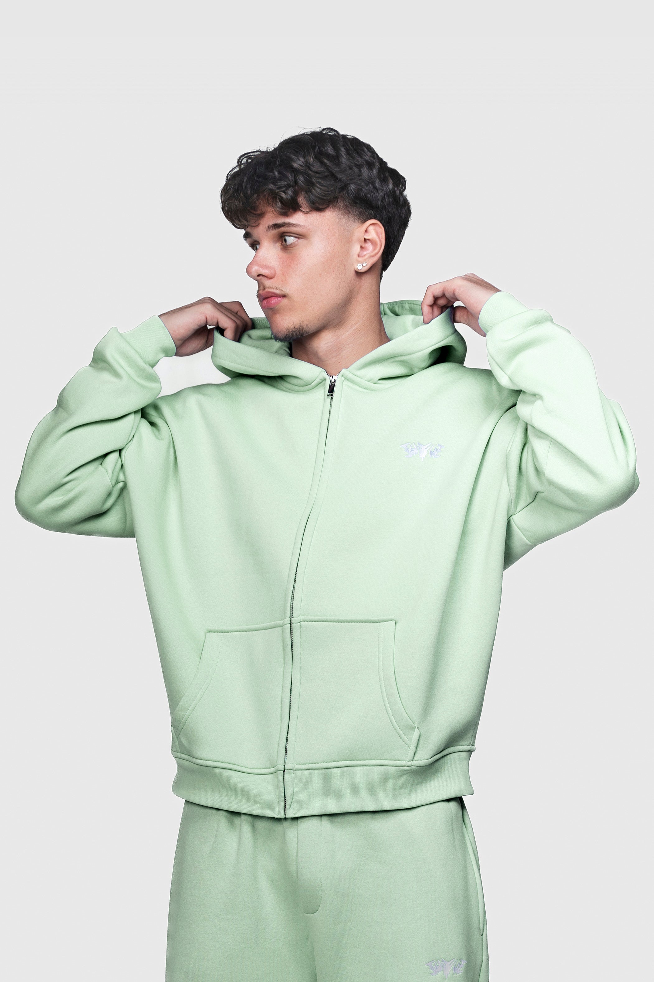 BASIC ZIP HOODIE MINT