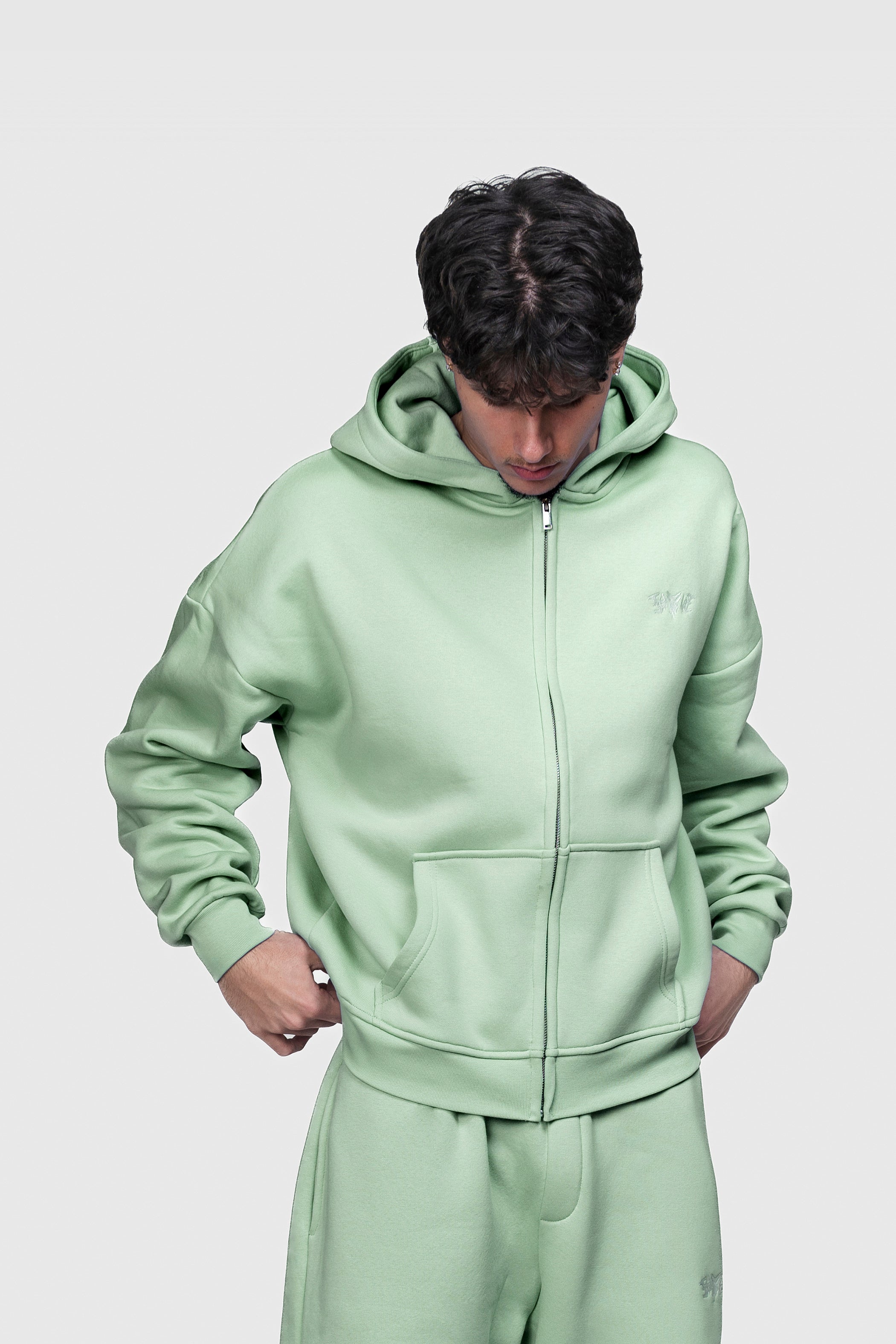 BASIC ZIP HOODIE MINT