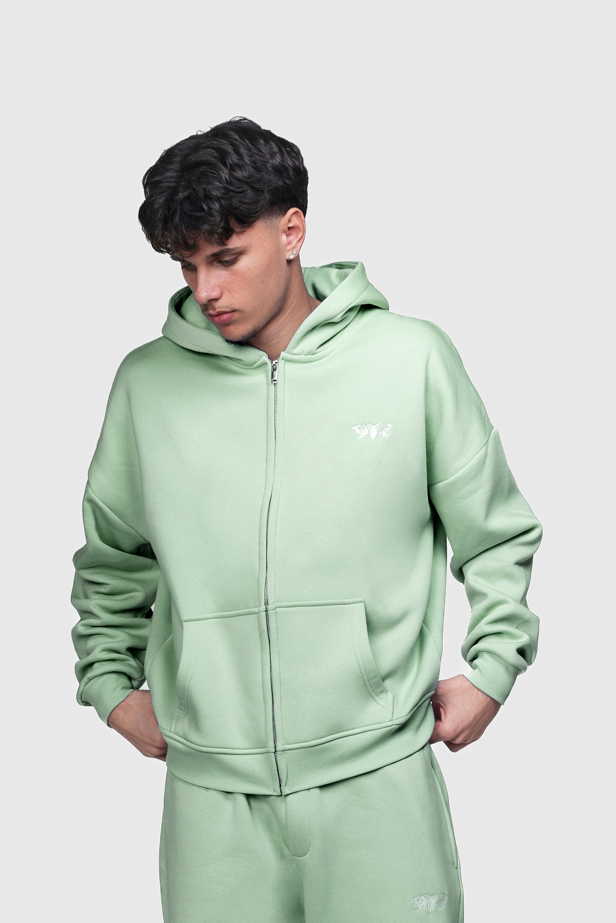 BASIC ZIP HOODIE MINT