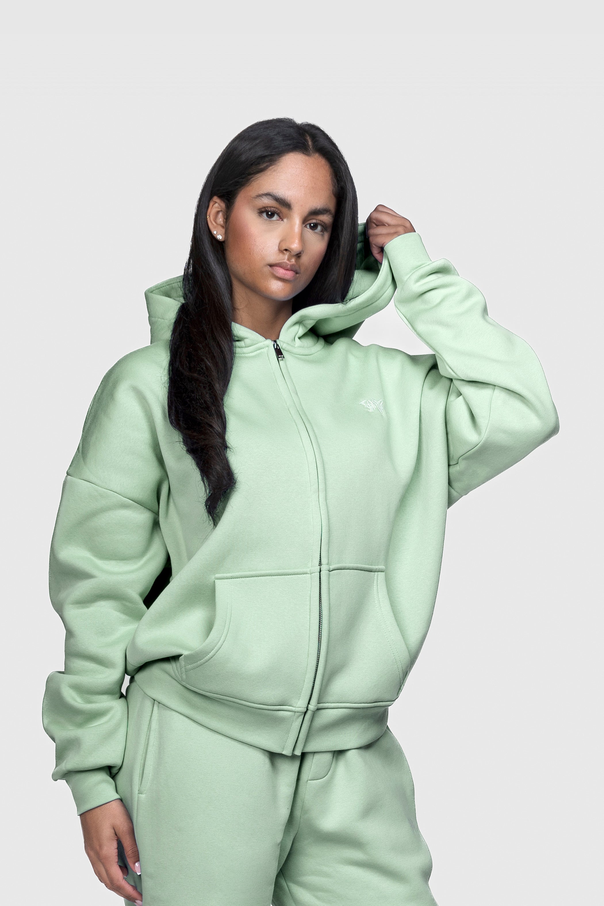 BASIC ZIP HOODIE MINT