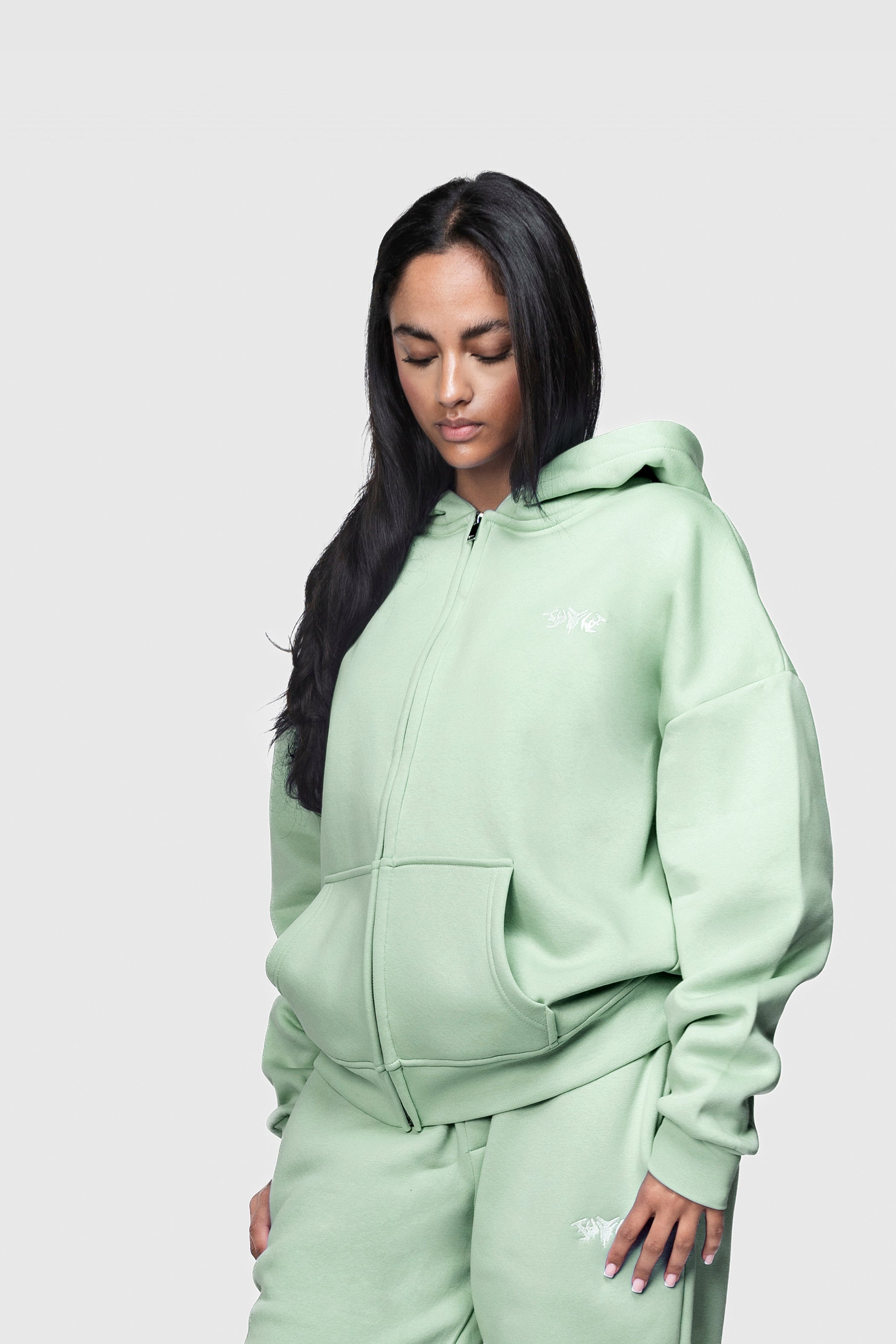 BASIC ZIP HOODIE MINT