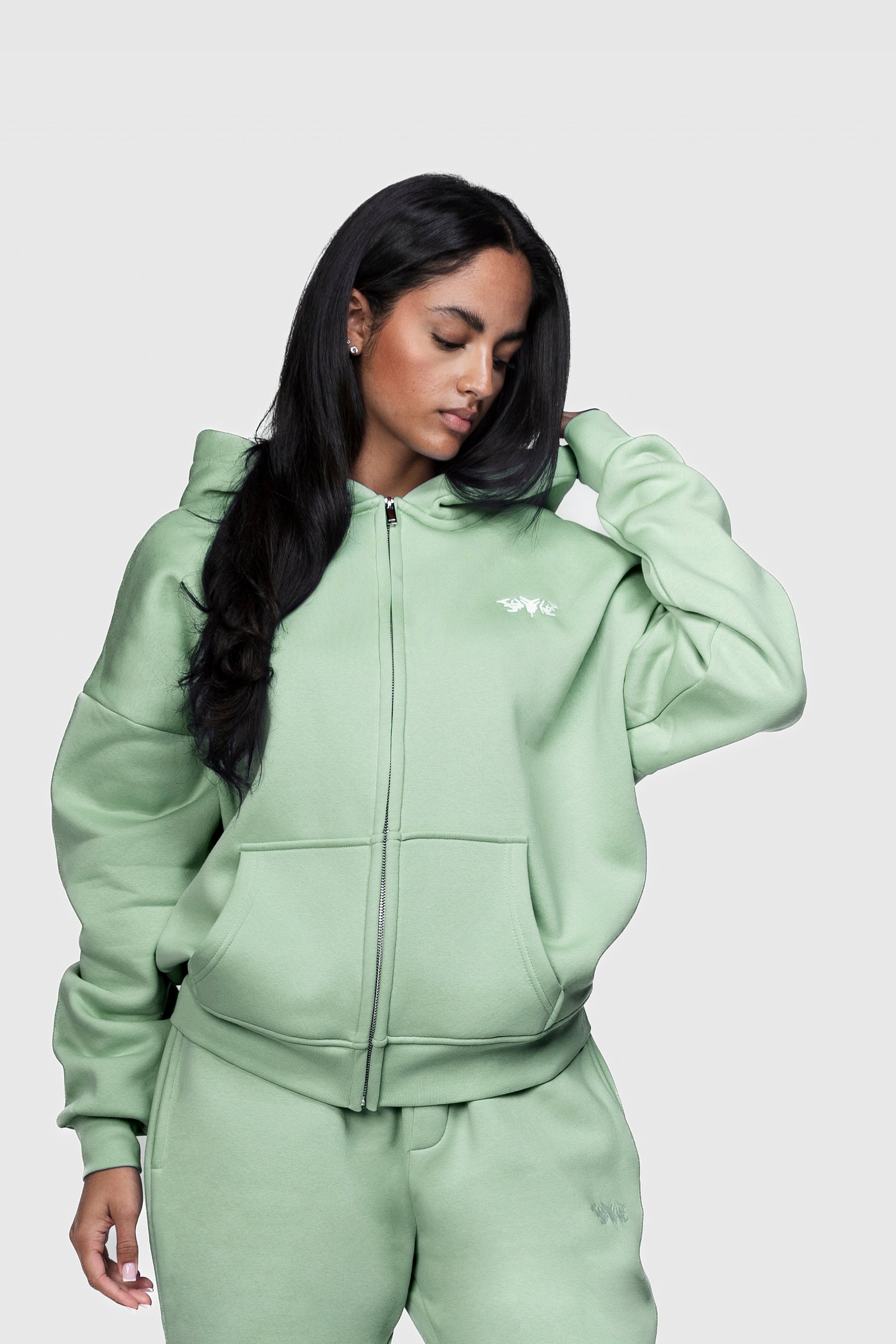 BASIC ZIP HOODIE MINT