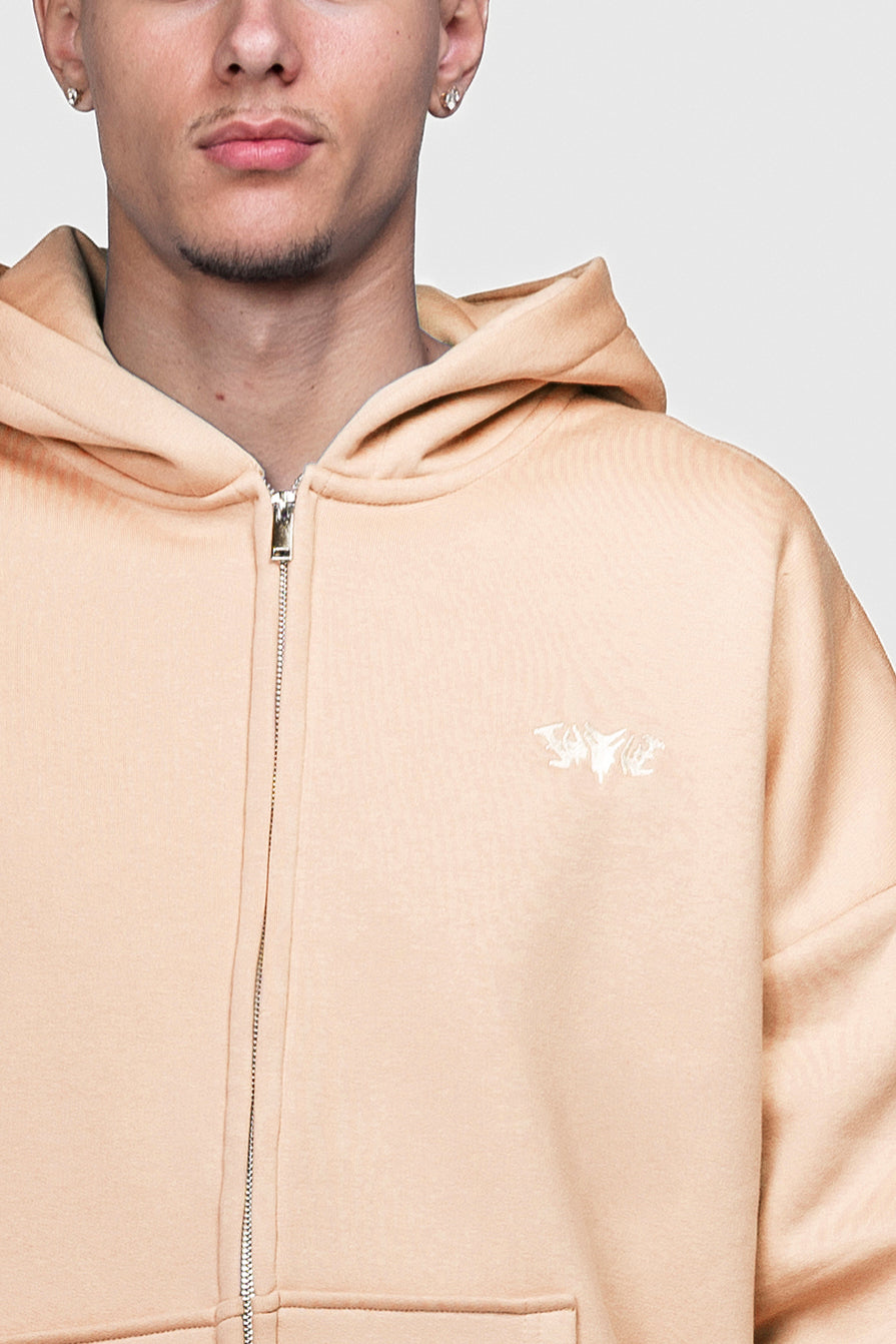 BASIC ZIP HOODIE PEACH