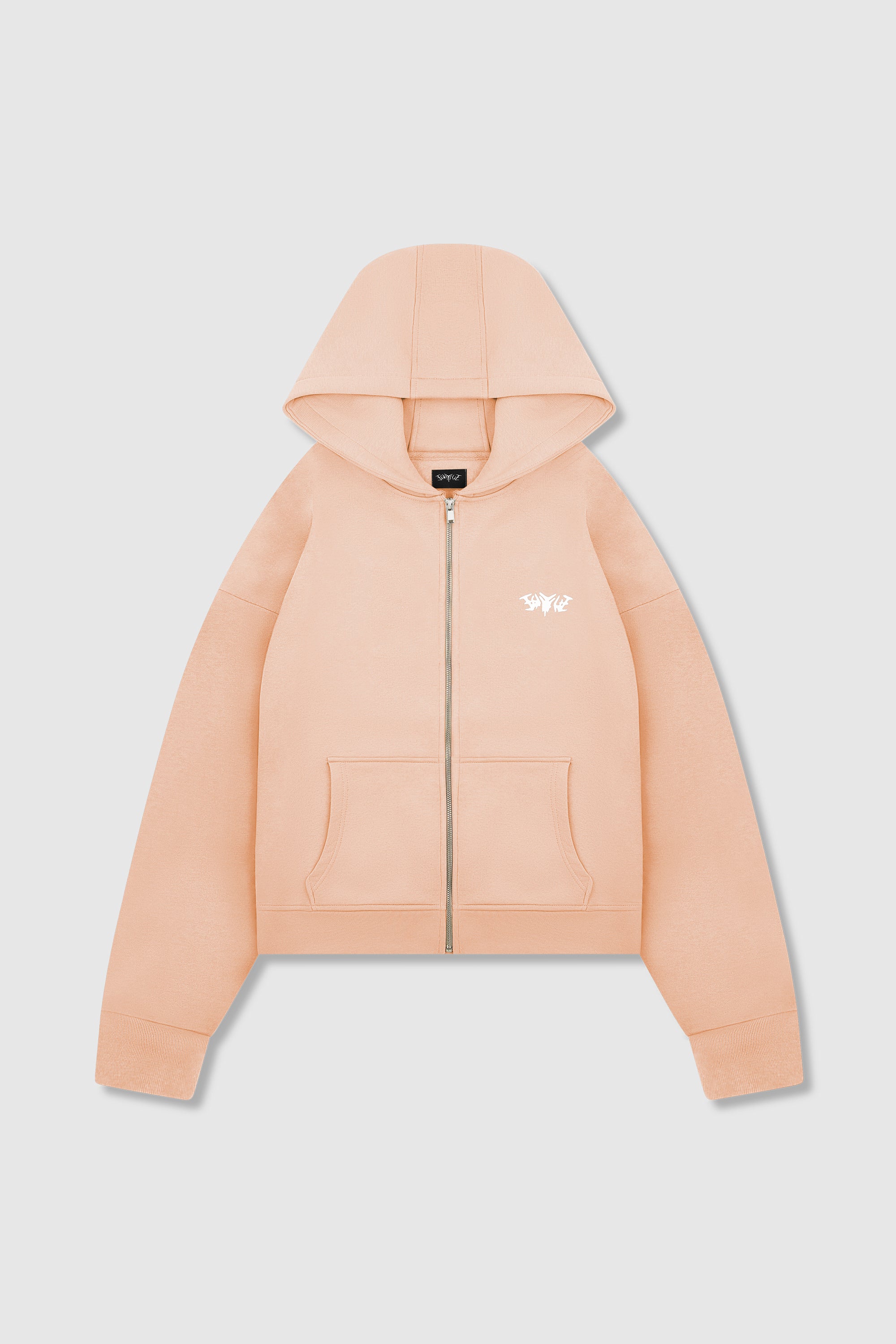 BASIC ZIP HOODIE PEACH