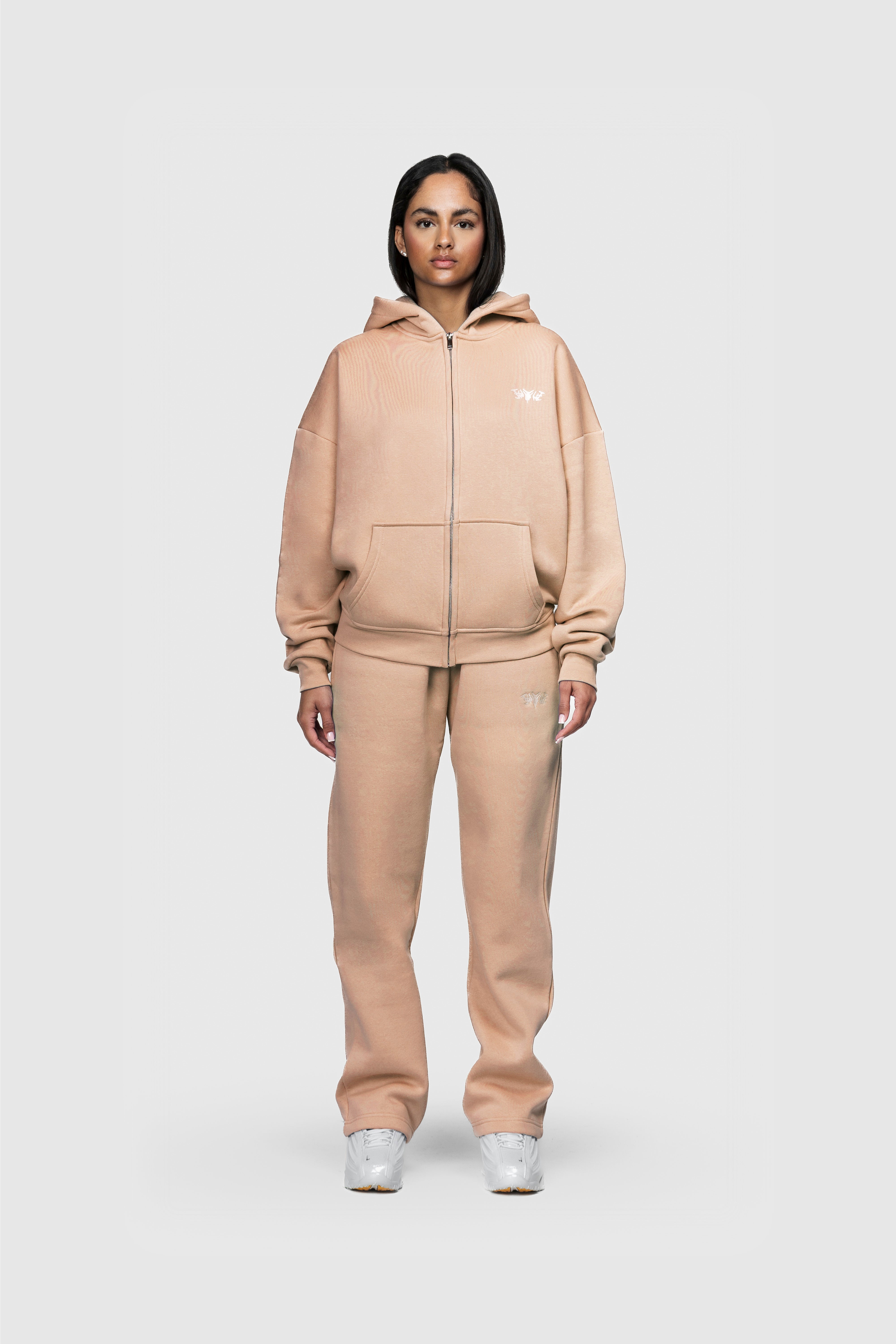 BASIC ZIP HOODIE PEACH