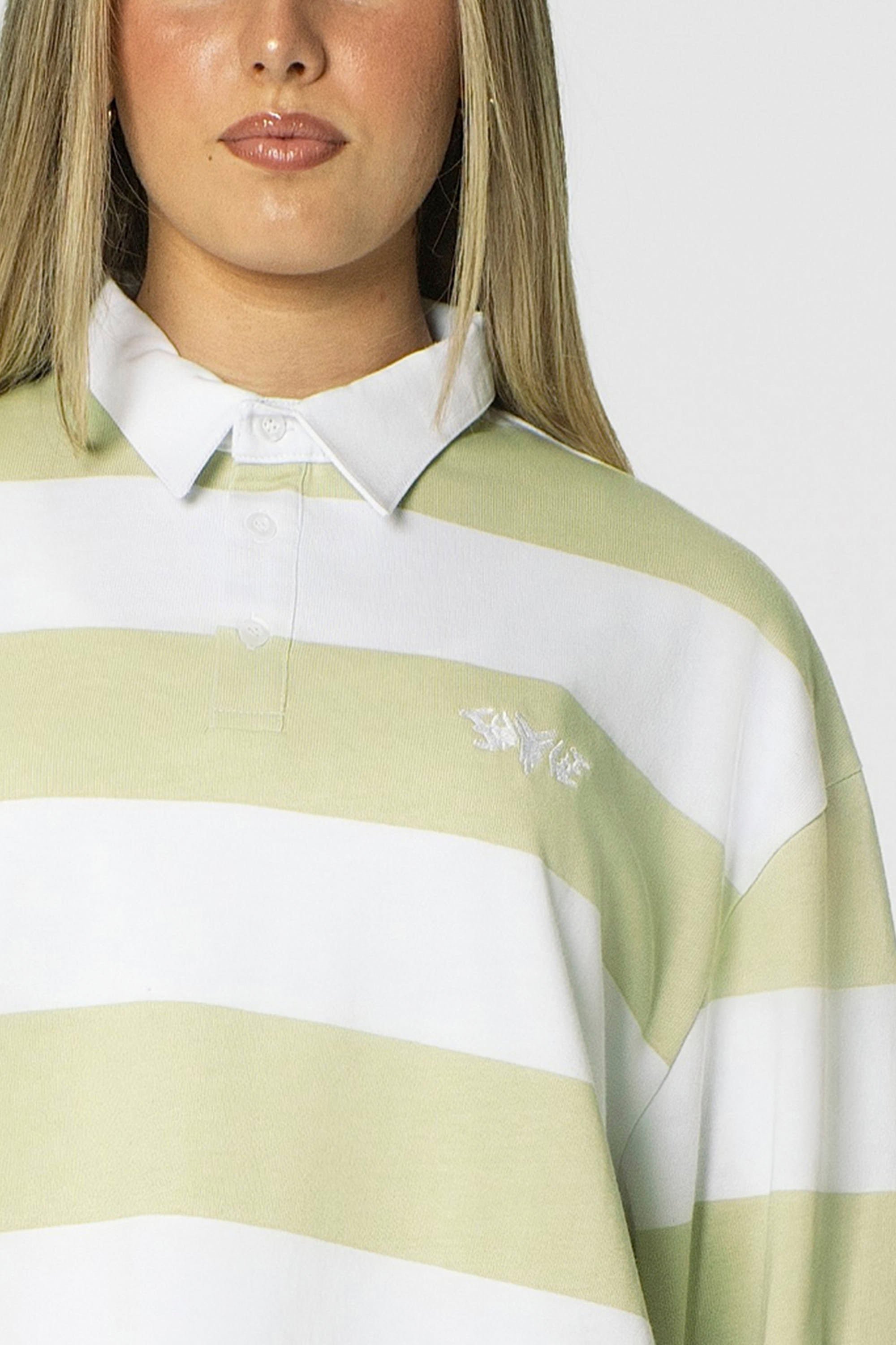 STRIPE POLO SHIRT LONG MINT