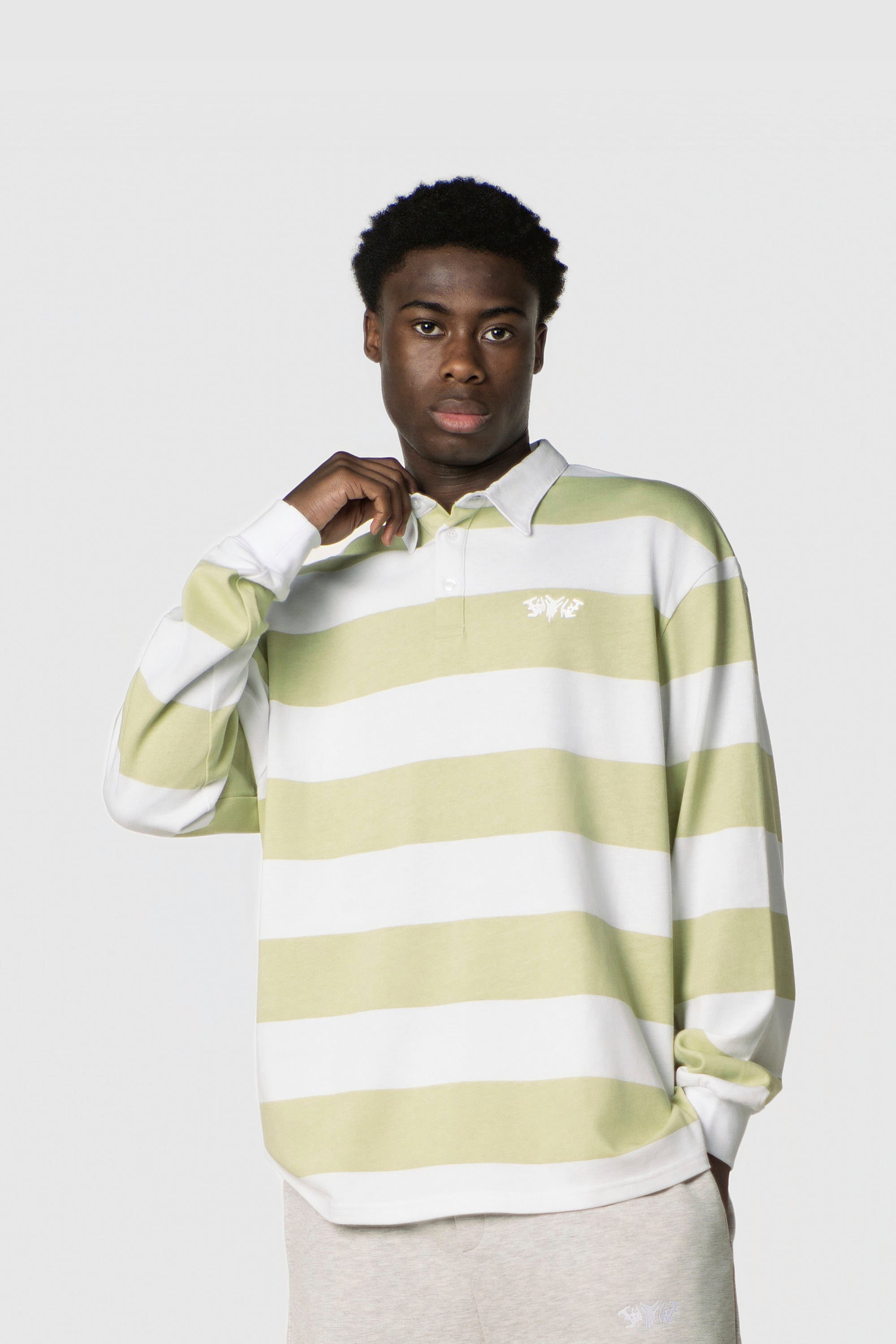 STRIPE POLO SHIRT LONG MINT