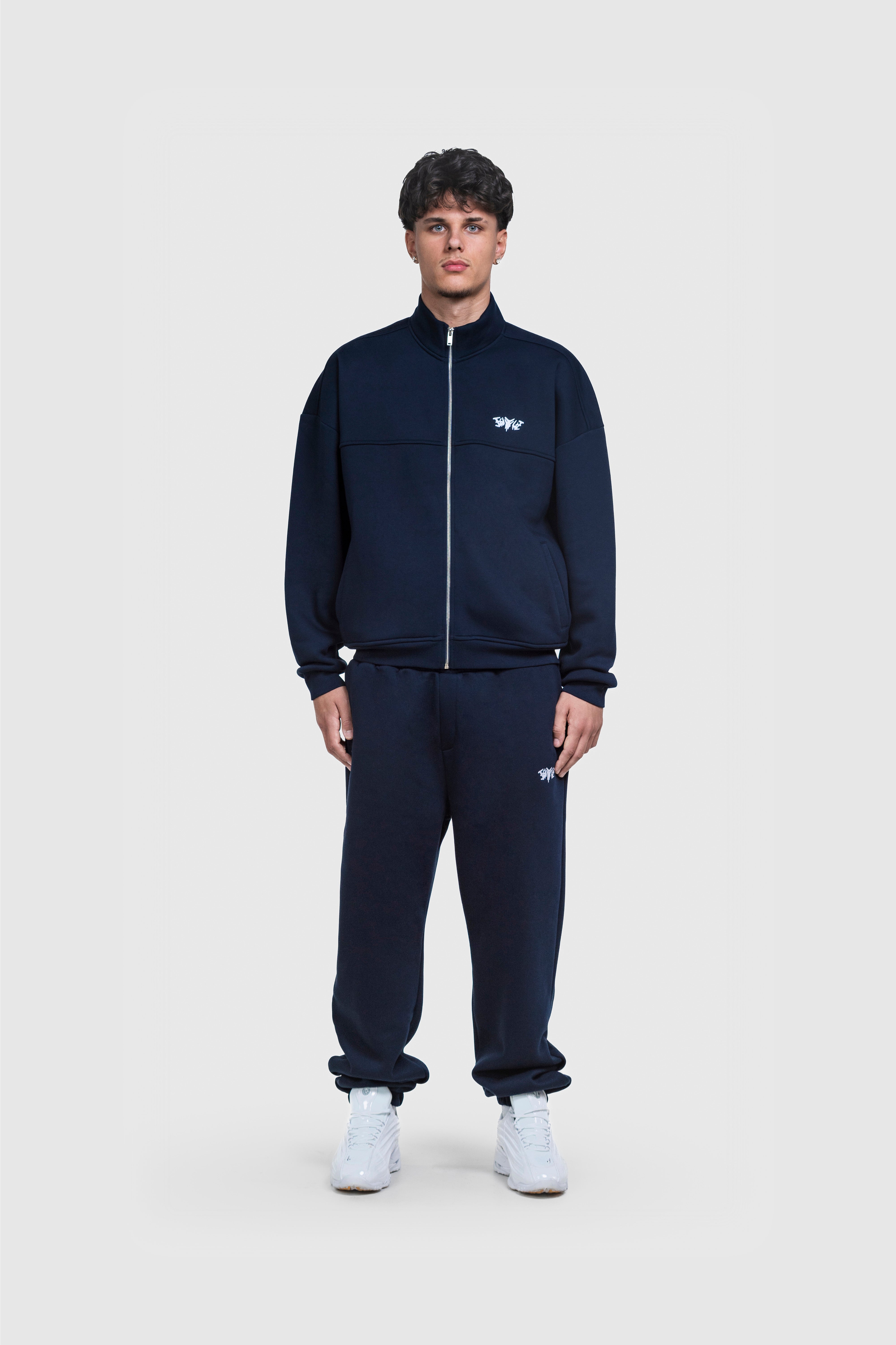 BASIC HIGH NECK ZIP NAVY