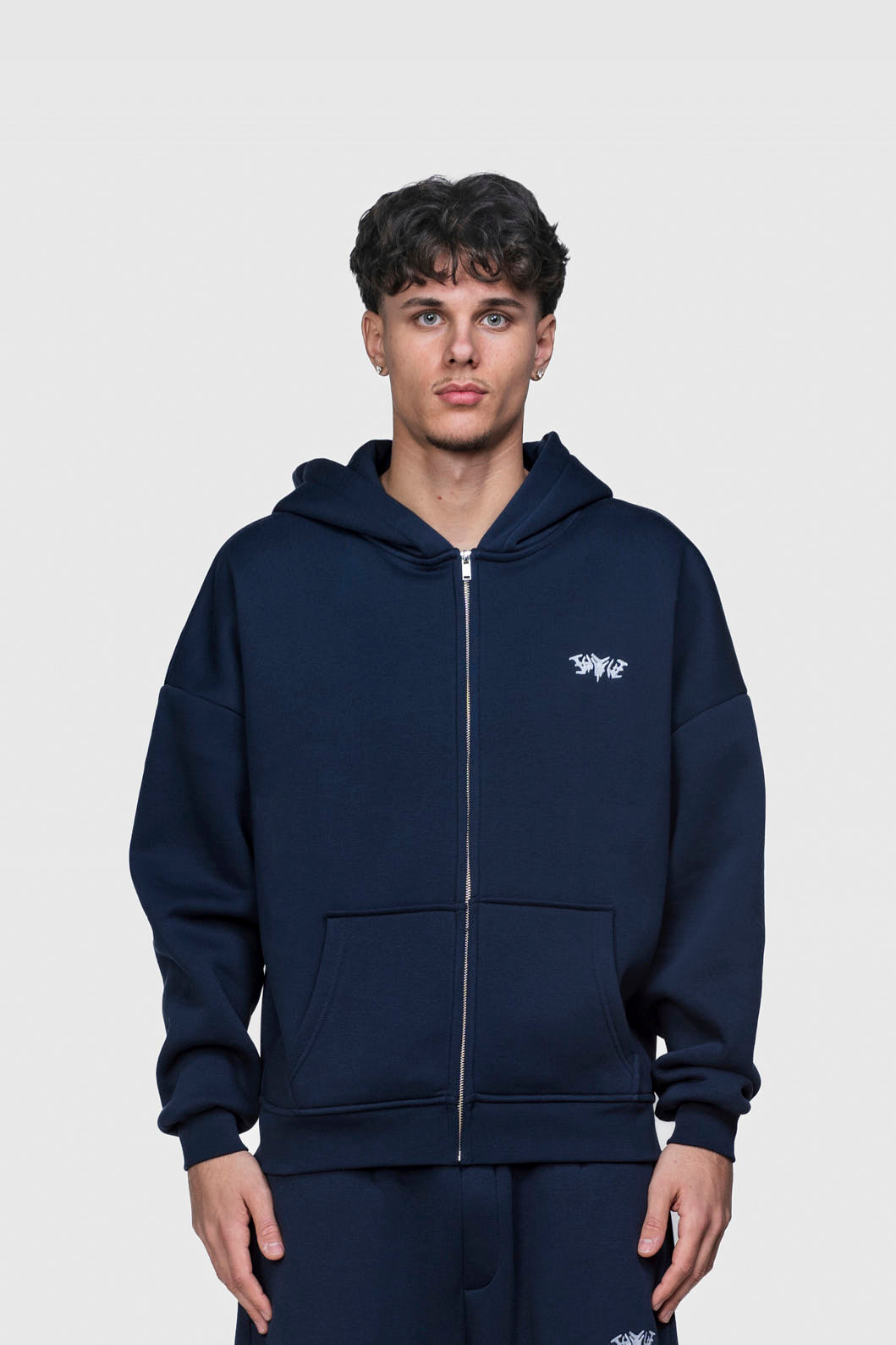 BASIC ZIP HOODIE NAVY