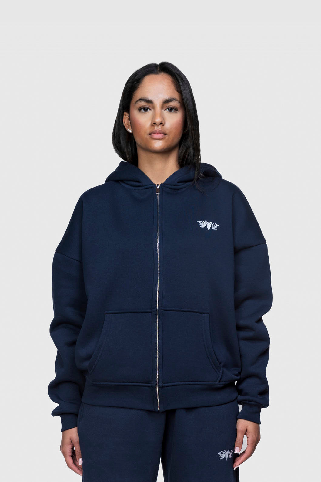 BASIC ZIP HOODIE NAVY