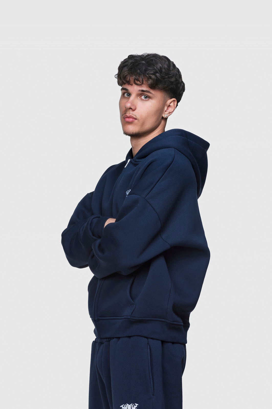 BASIC ZIP HOODIE NAVY