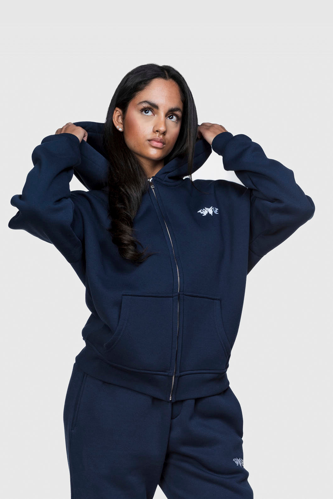 BASIC ZIP HOODIE NAVY