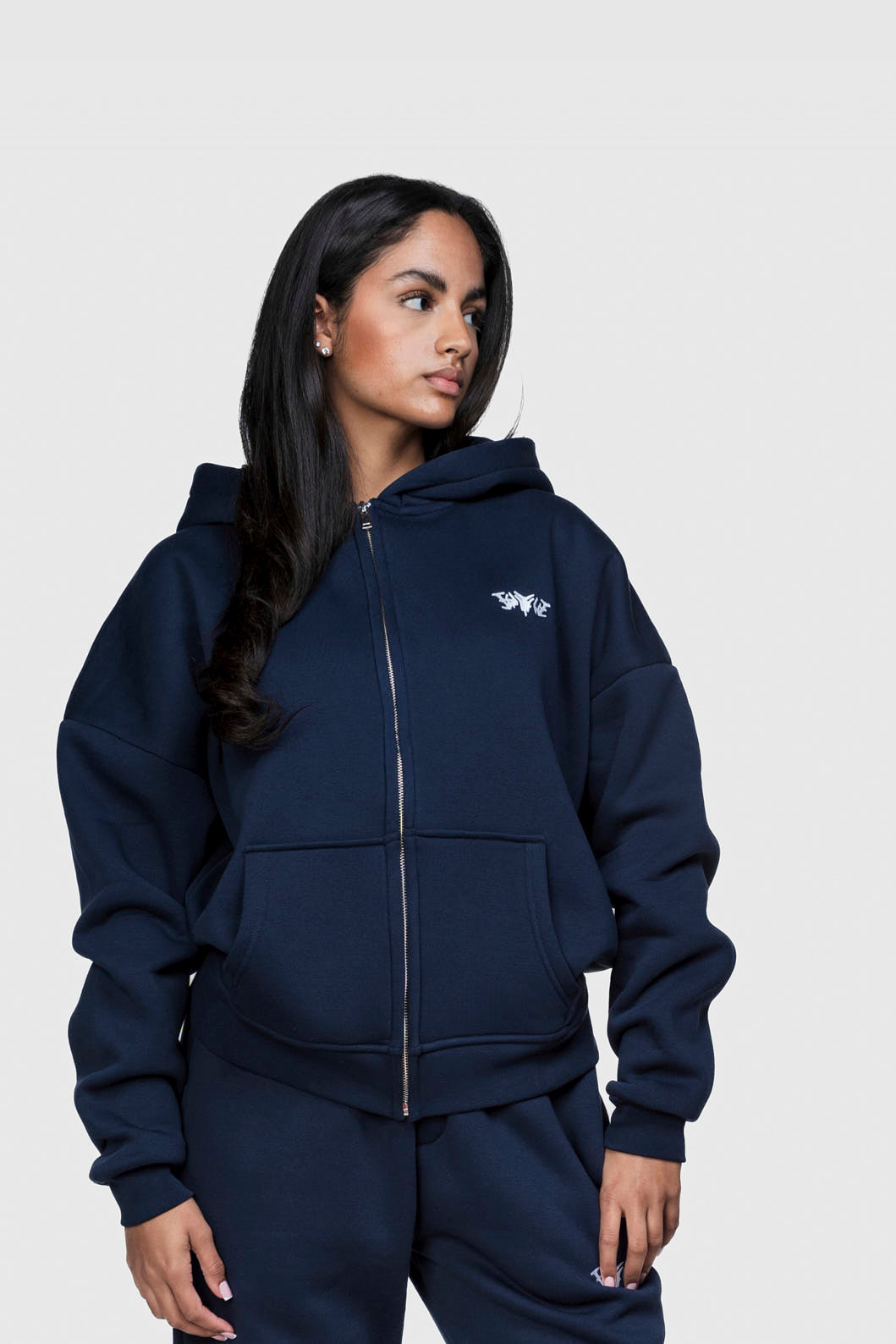 BASIC ZIP HOODIE NAVY