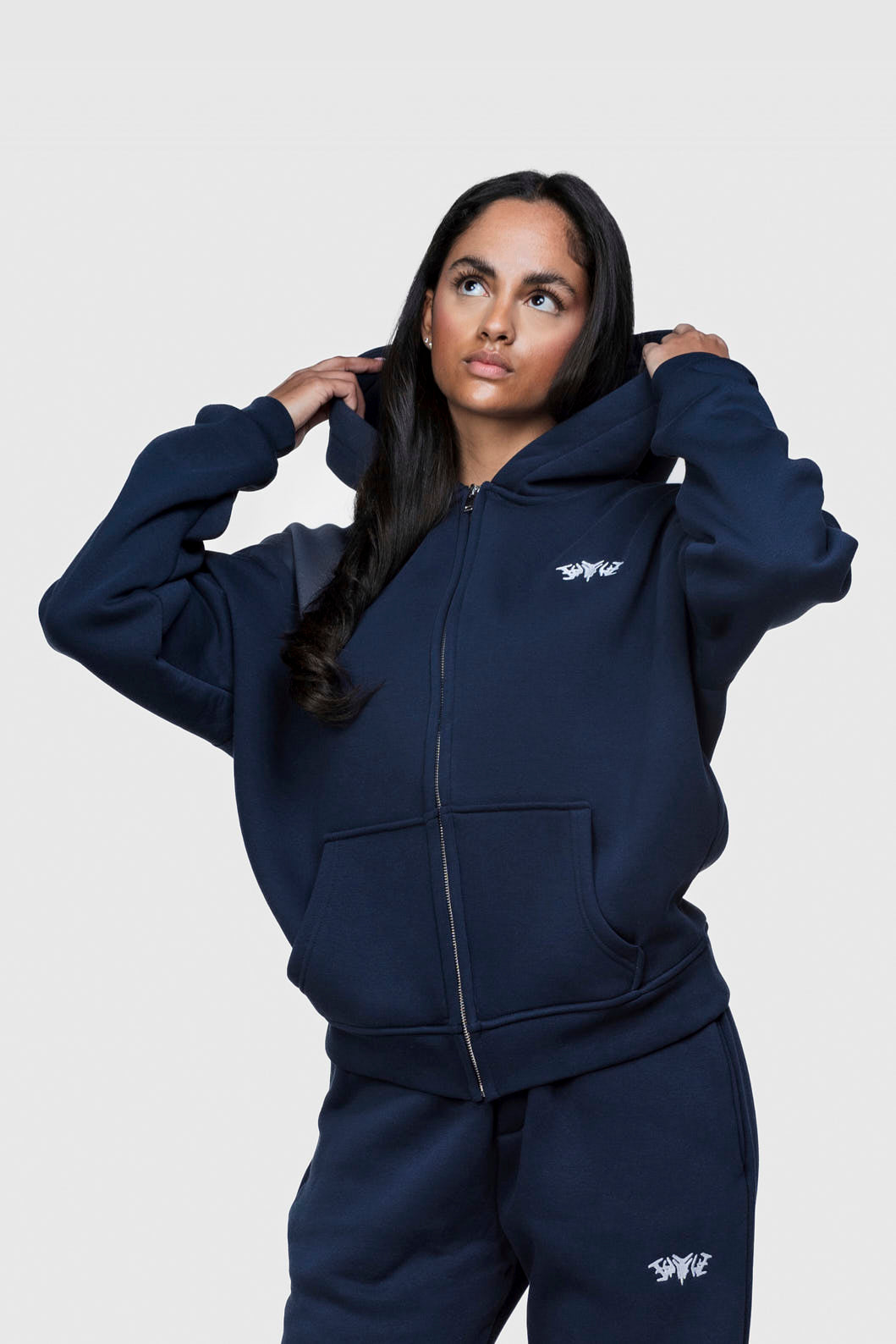 BASIC ZIP HOODIE NAVY