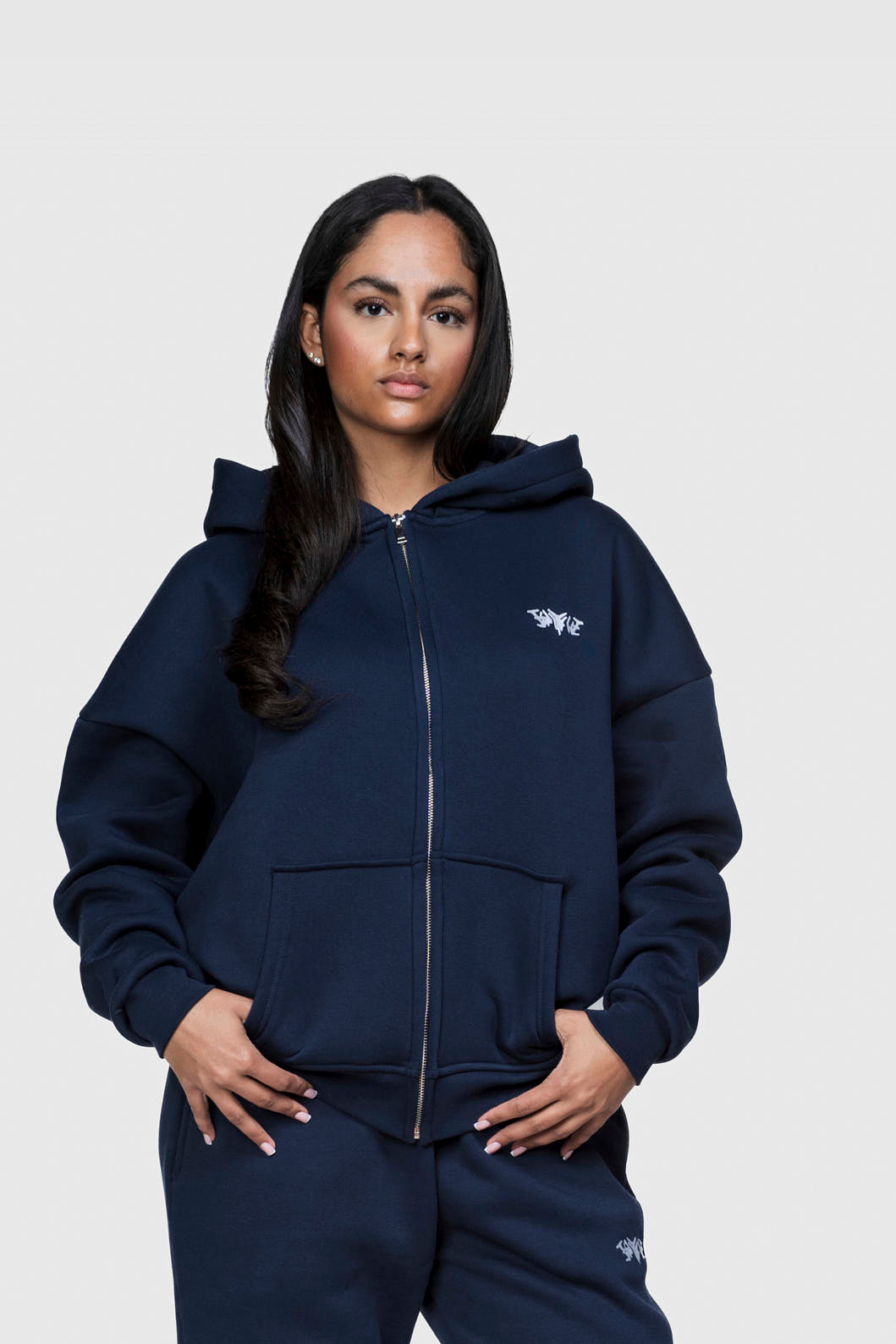 BASIC ZIP HOODIE NAVY